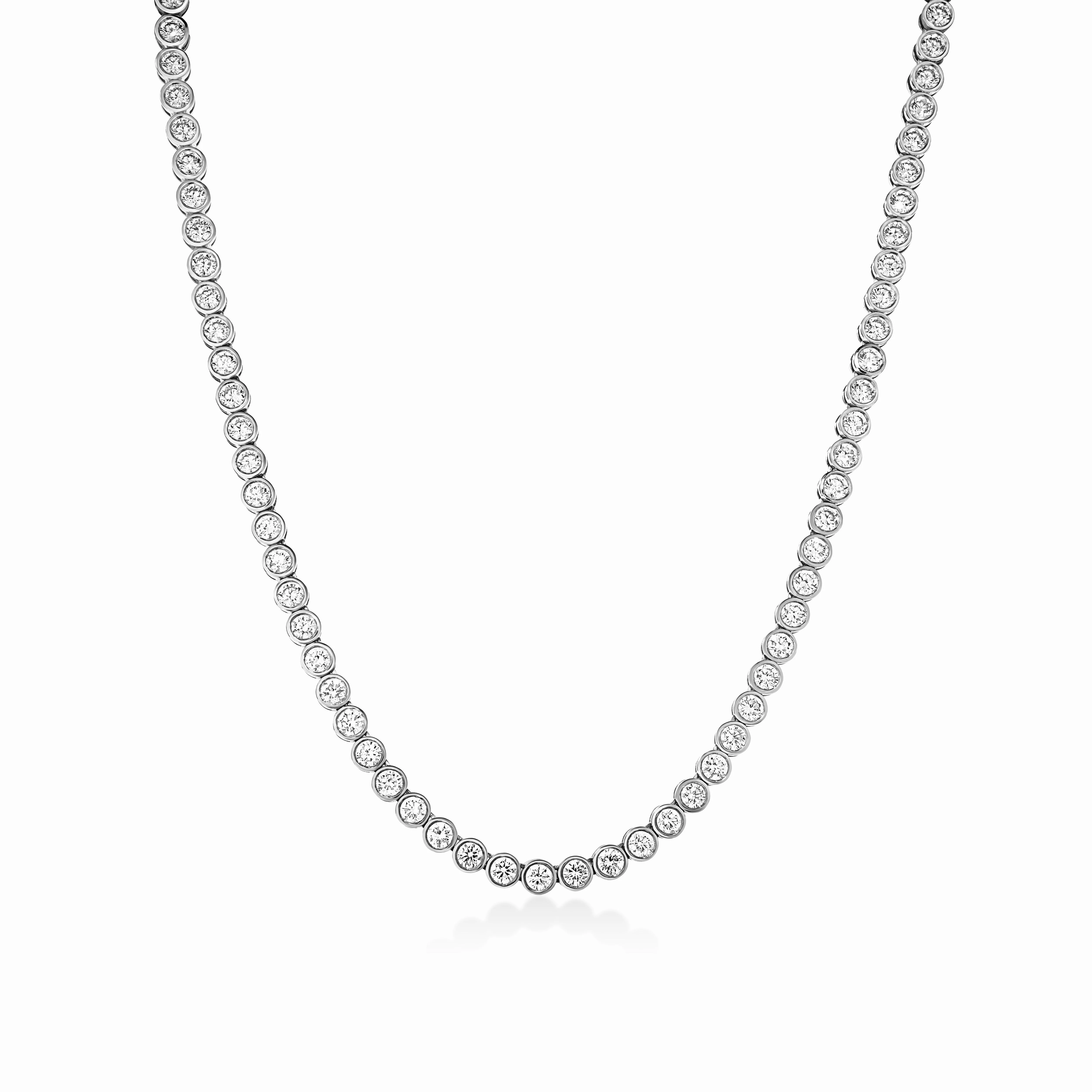 Bezel Natural Diamond Tennis Necklace - Image 6