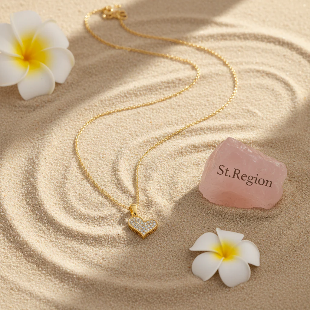 Cubic Zirconia & 18K Gold-Plated Heart Pendant Necklace - Image 4