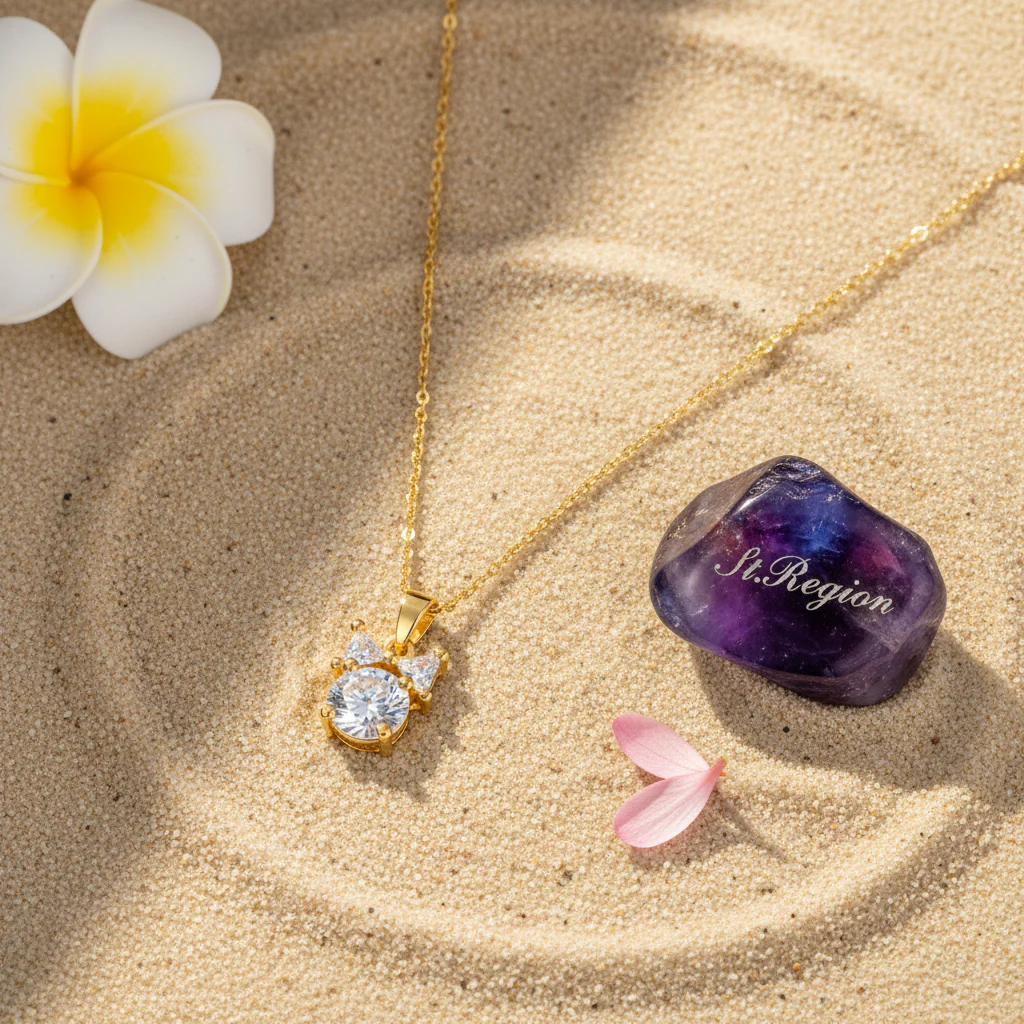 Clear Crystal & 18K Gold-Plated Bow Pendant Necklace - Image 4