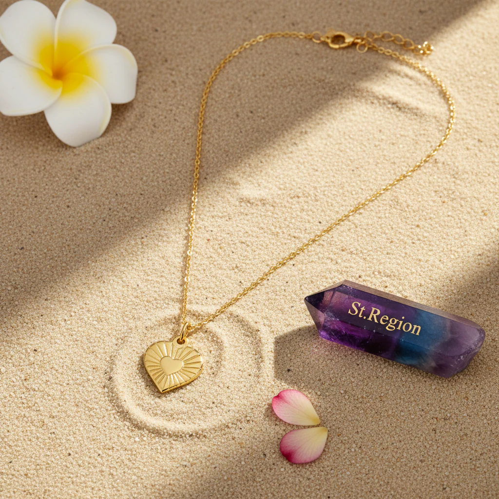 18K Gold-Plated Heart Pendant Necklace - Image 4