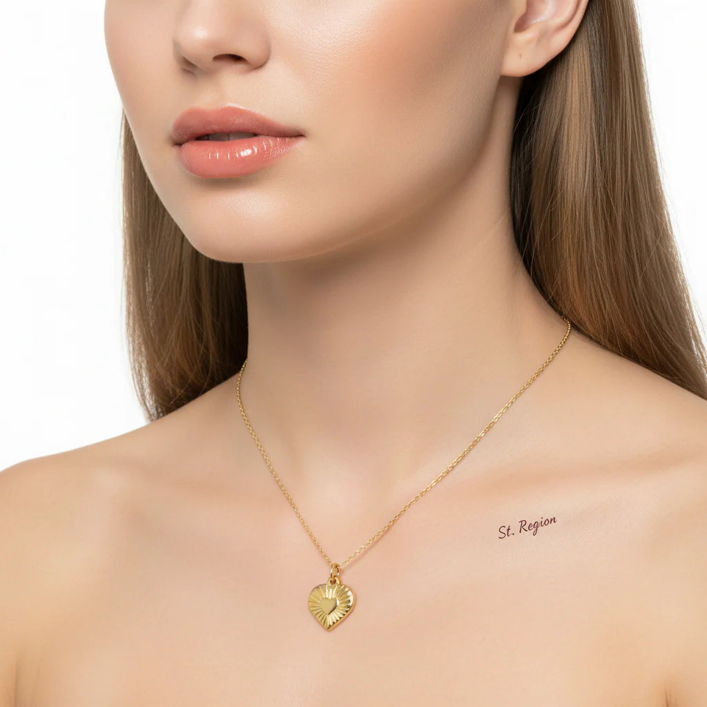18K Gold-Plated Heart Pendant Necklace - Image 5