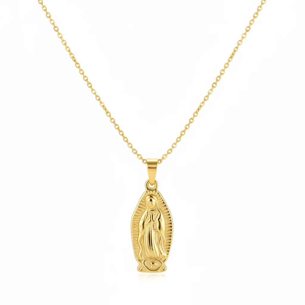 18K Gold-Plated Mary Pendant Necklace