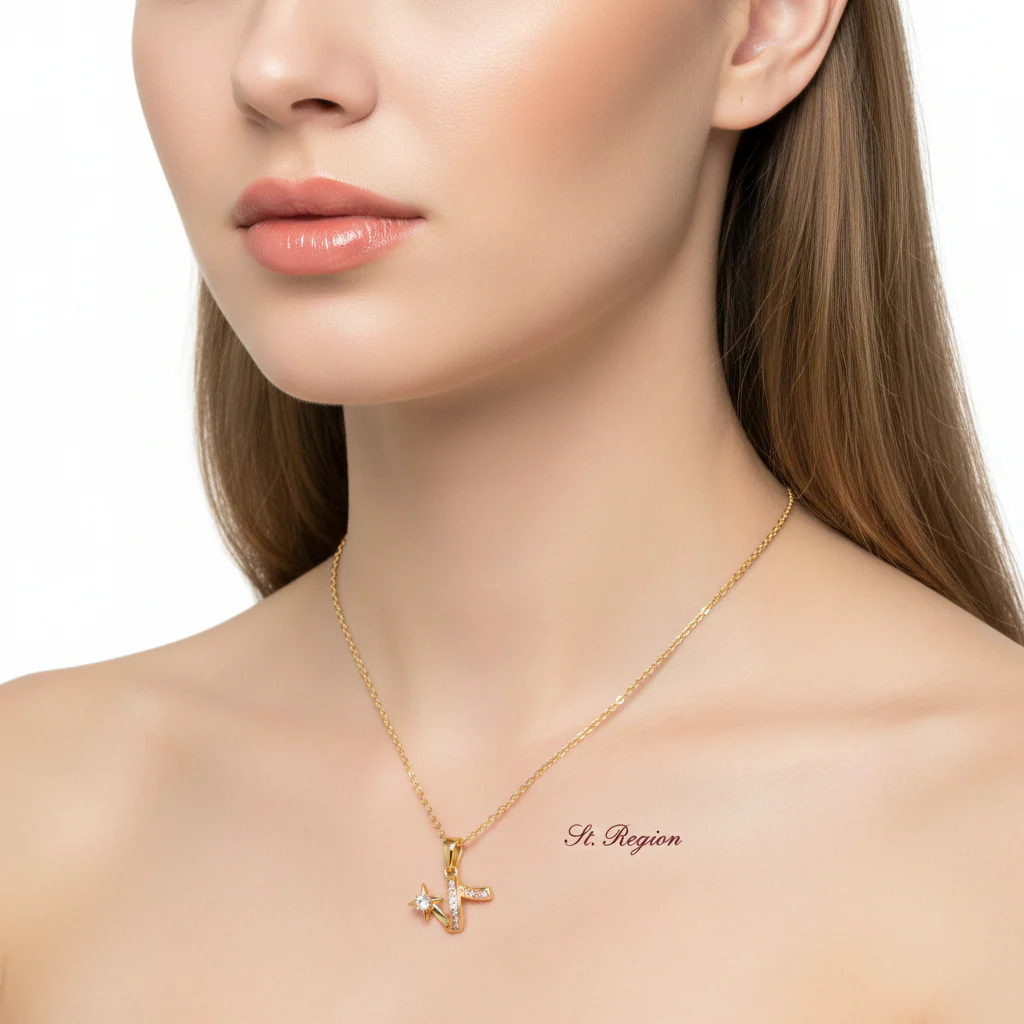 Cubic Zirconia & 18K Gold-Plated Shooting Star Pendant Necklace - Image 5