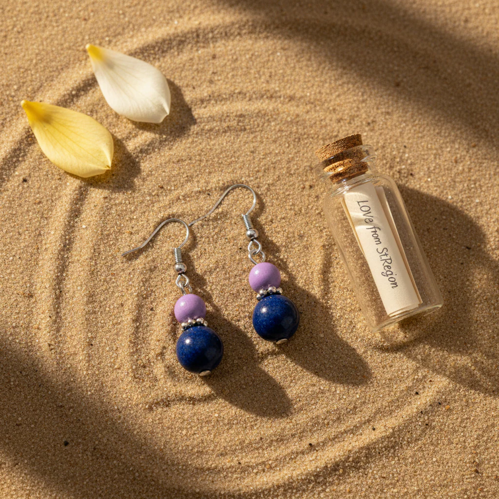 Purple & Cyan Jade Silvertone ‌Gourd‌-Shape Hook Earrings - Image 4