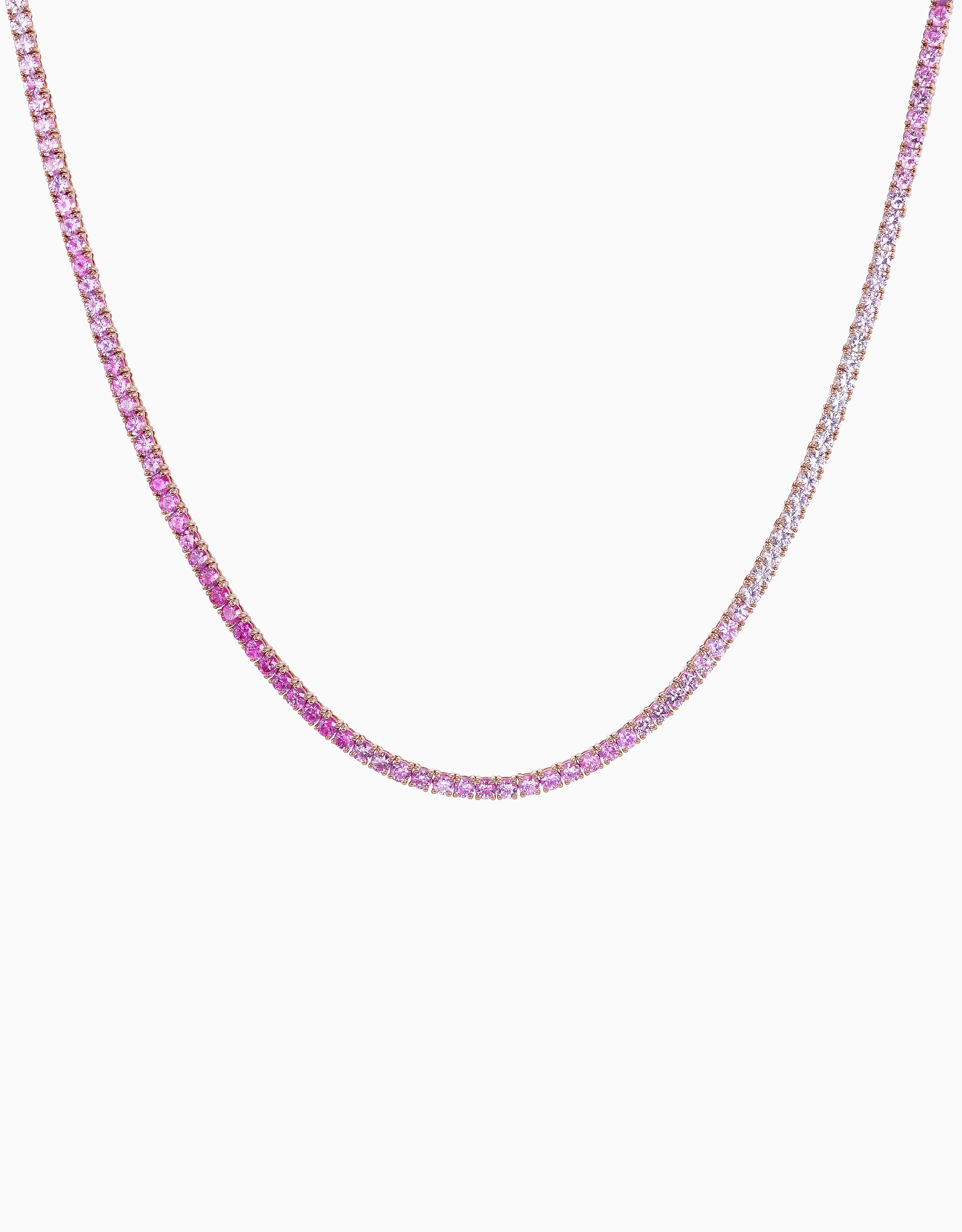 Ombre Tennis Necklace - Flamingo (EXCLUSIVE) - Image 3