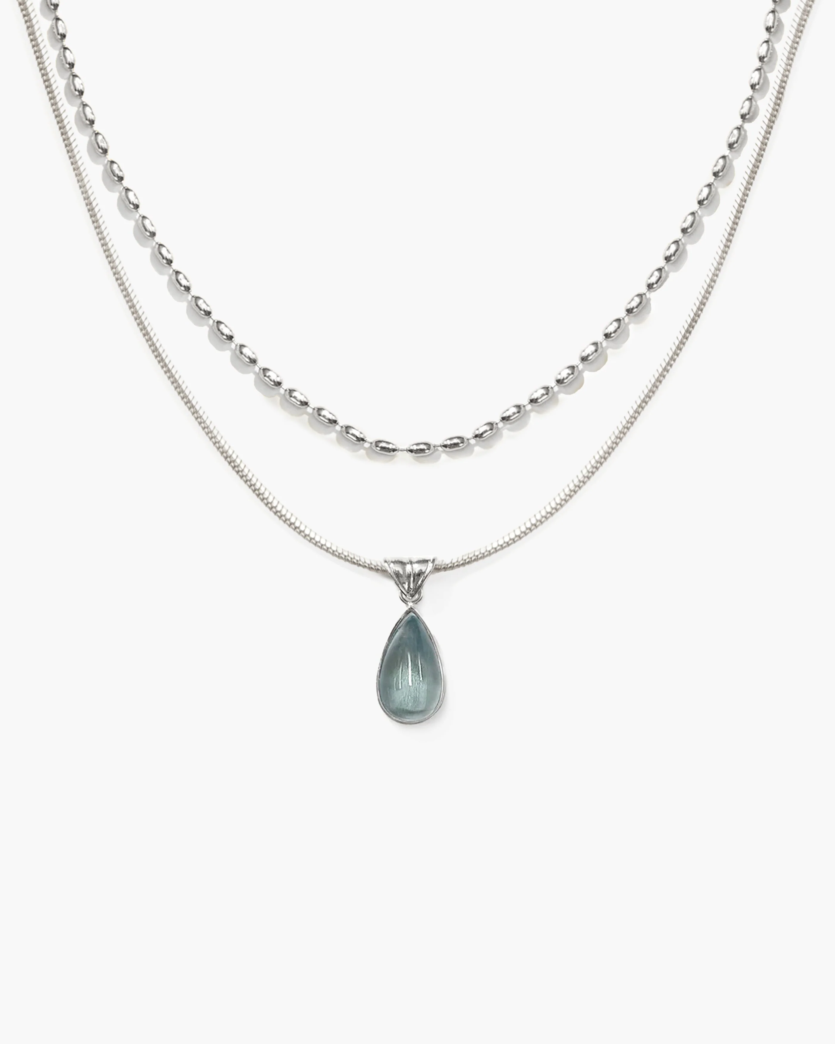 Waterdrop Necklace in Marine Blue - Image 4