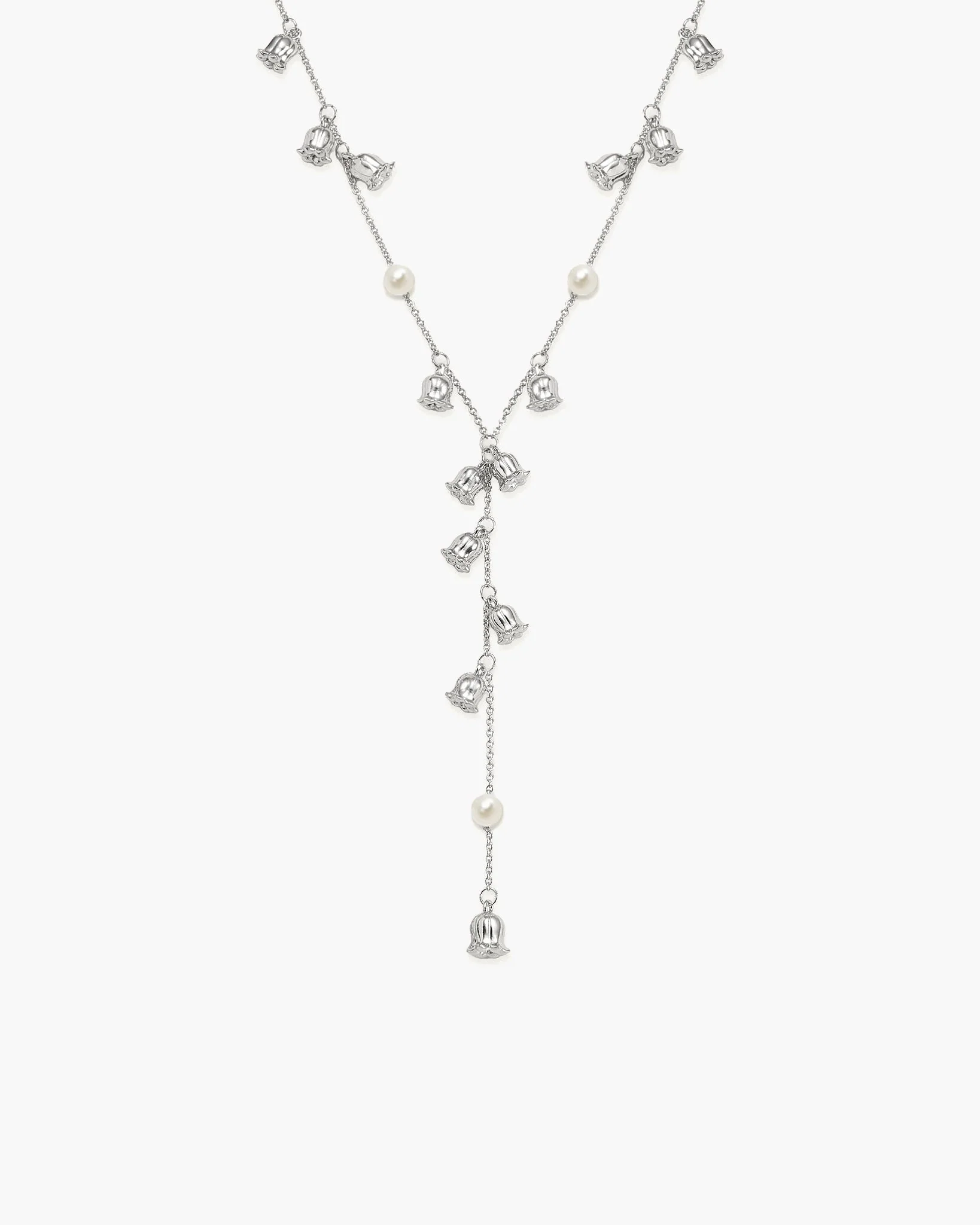 Lily of the Valley Pearl Lariat Necklace - Image 6