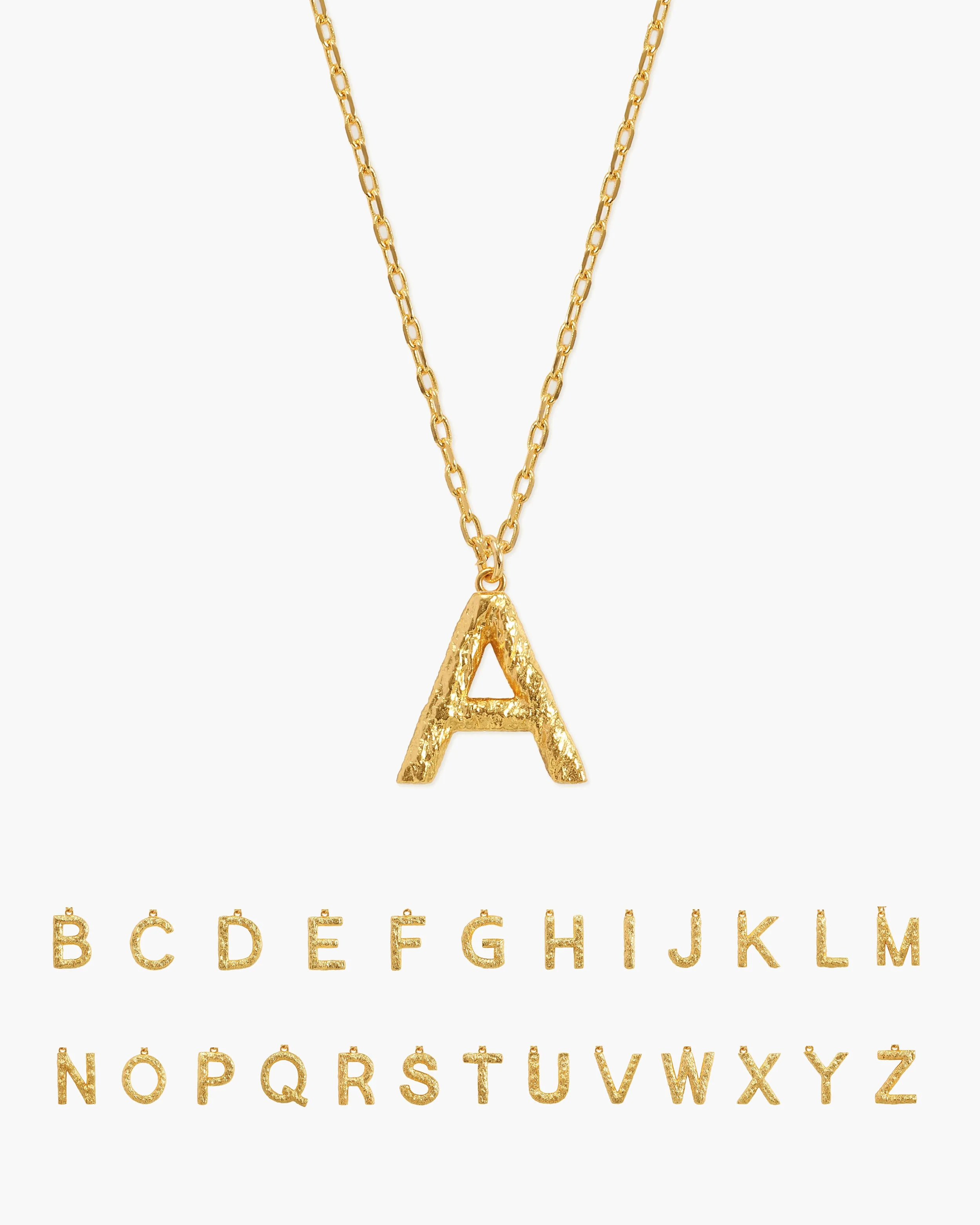 Textured Initial Letter Necklace - Image 5