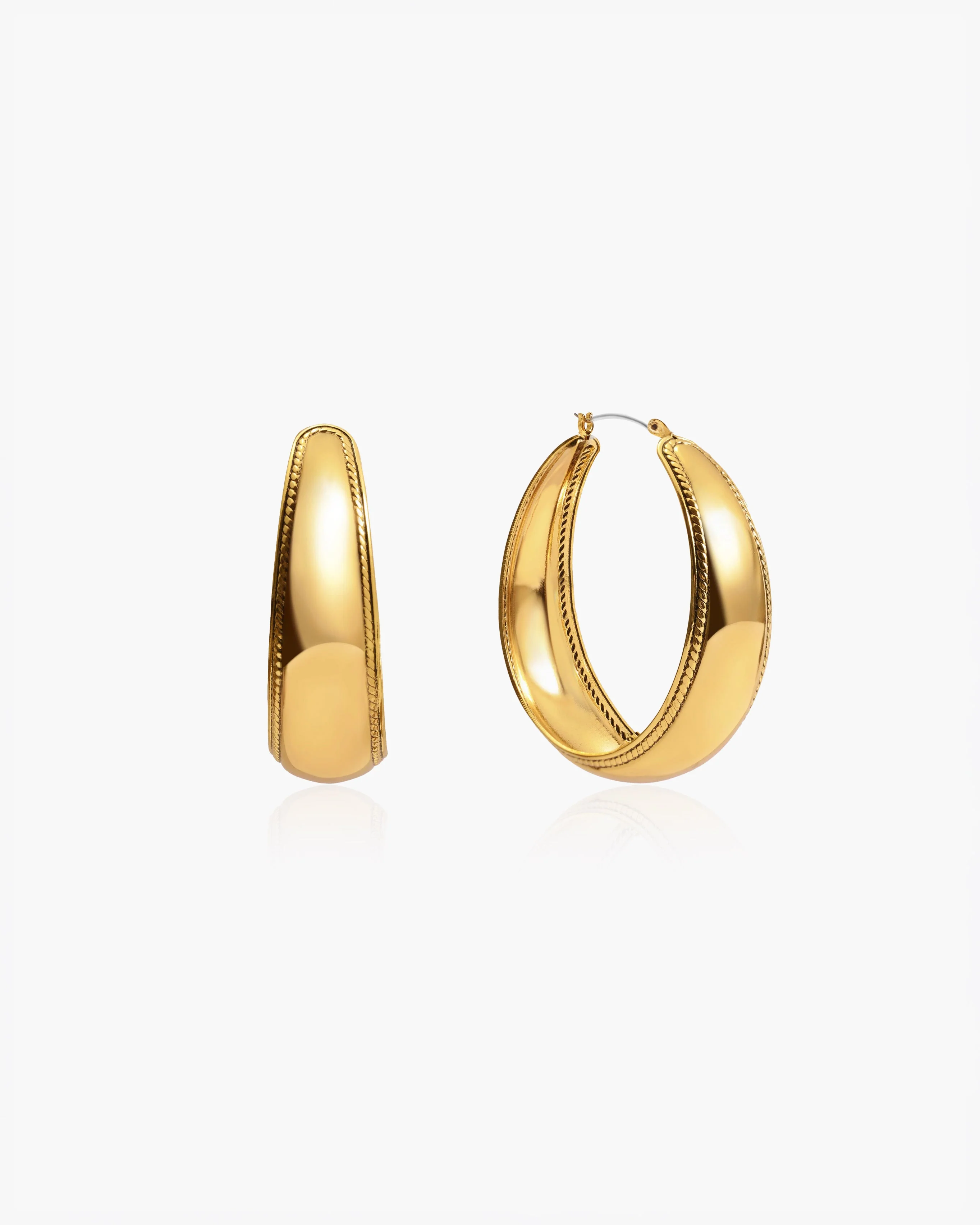 Orin Large Hoop Earrings in Silver - Image 5