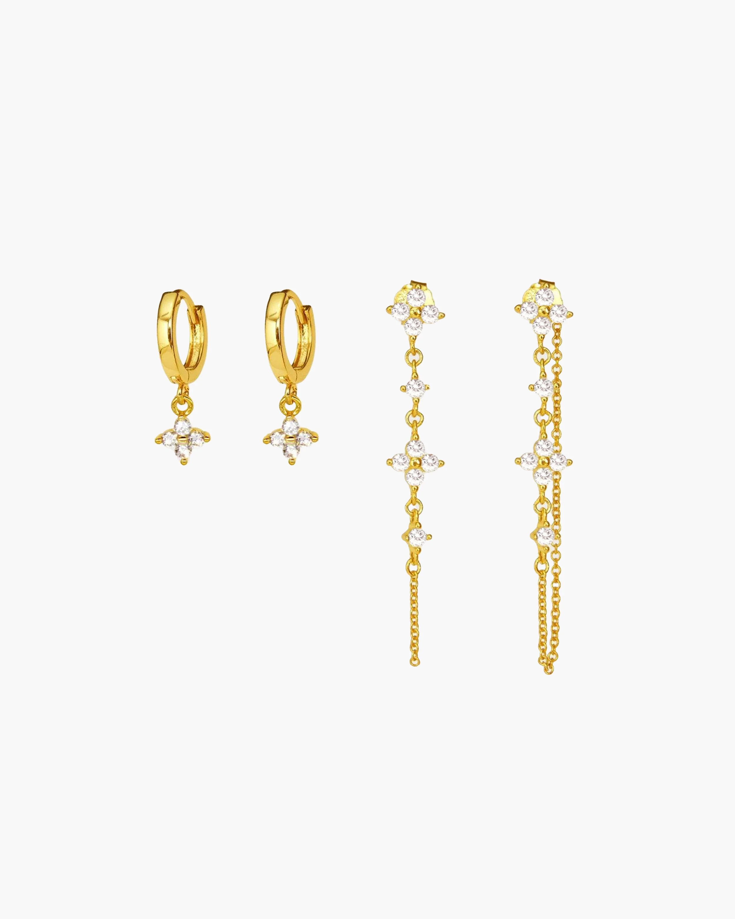 Clover Mini Hoop Earrings in Silver - Image 6