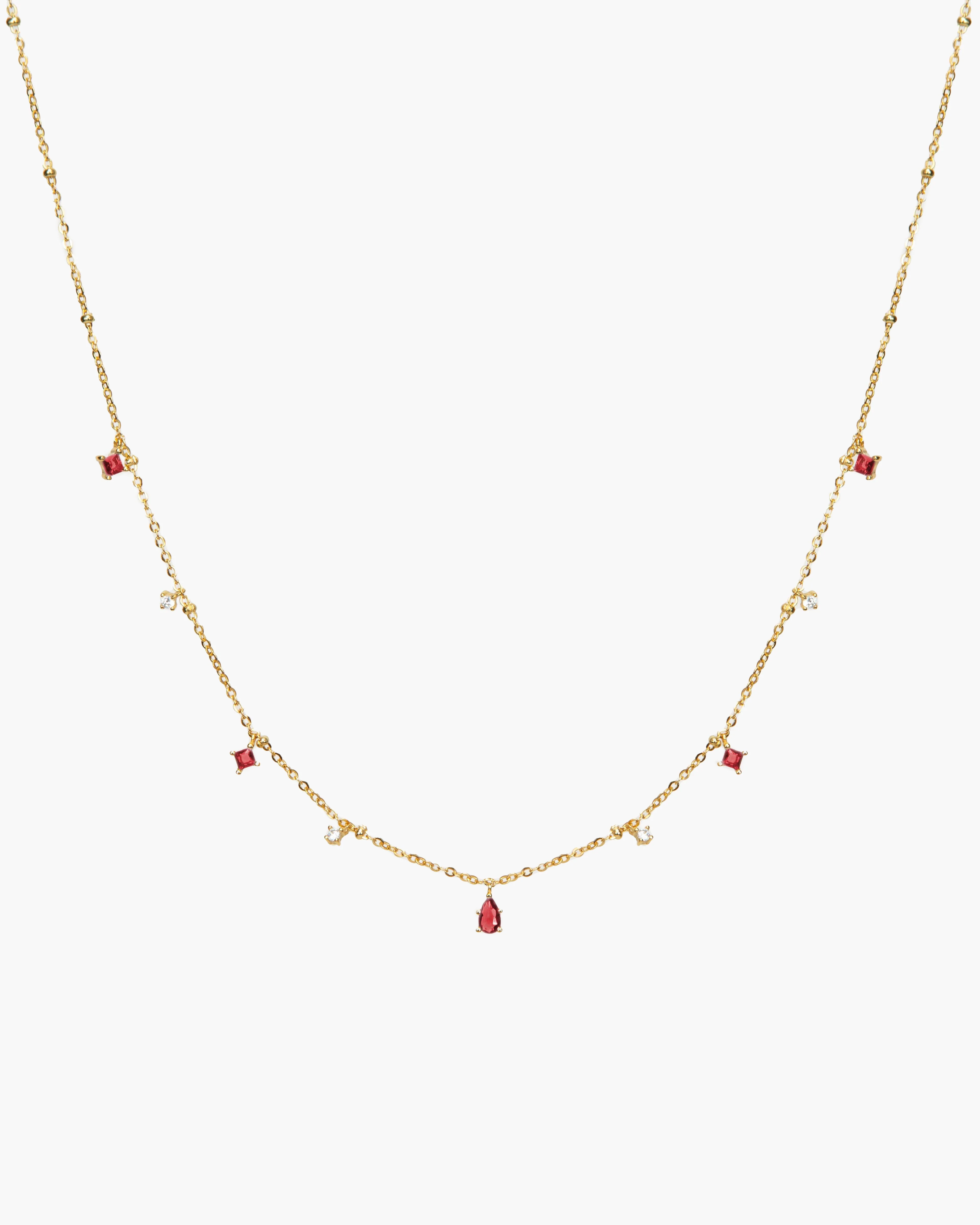 Elysee Necklace in Garnet Red