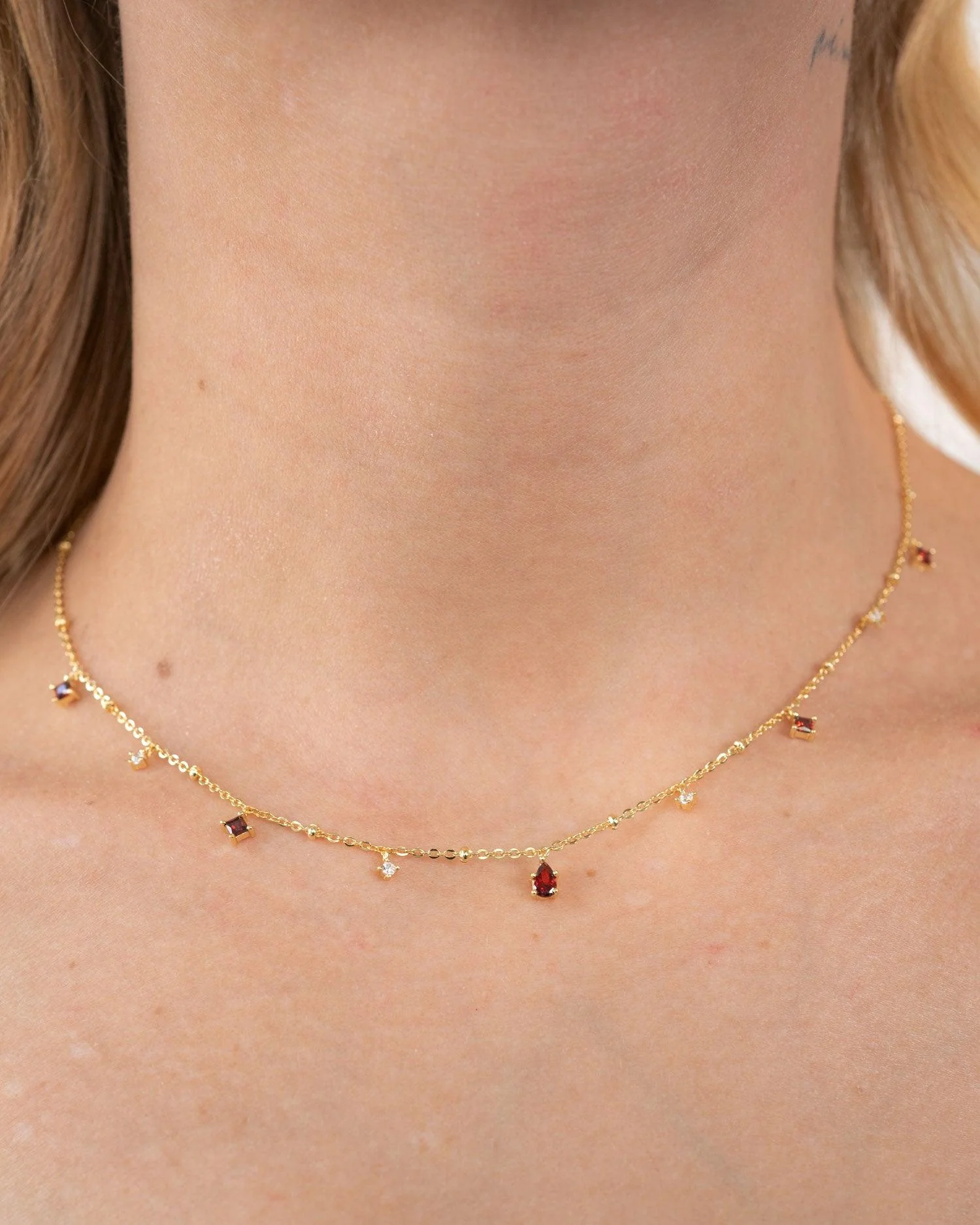 Elysee Necklace in Garnet Red - Image 2