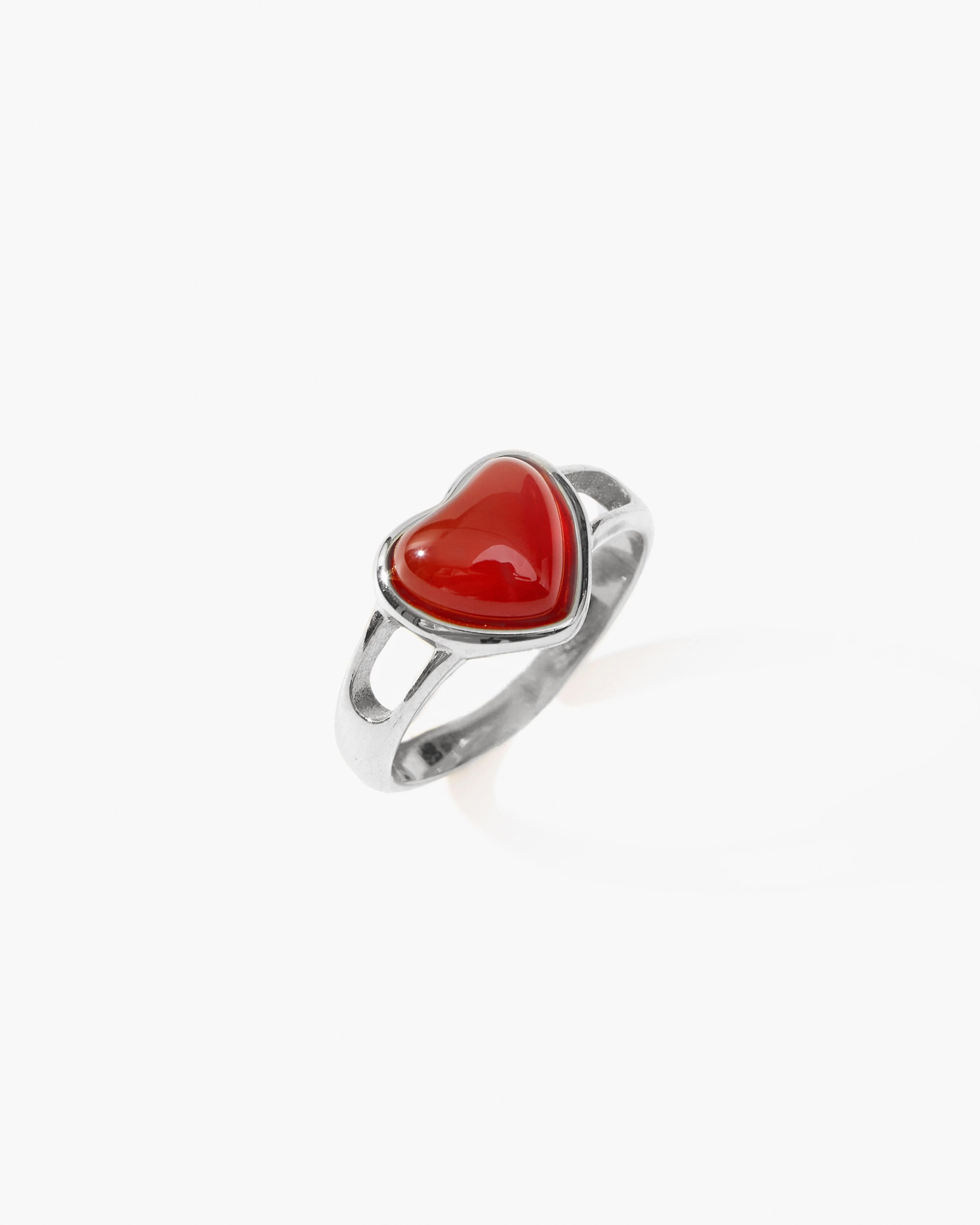 Carnelian Heart Ring in Silver - Image 3