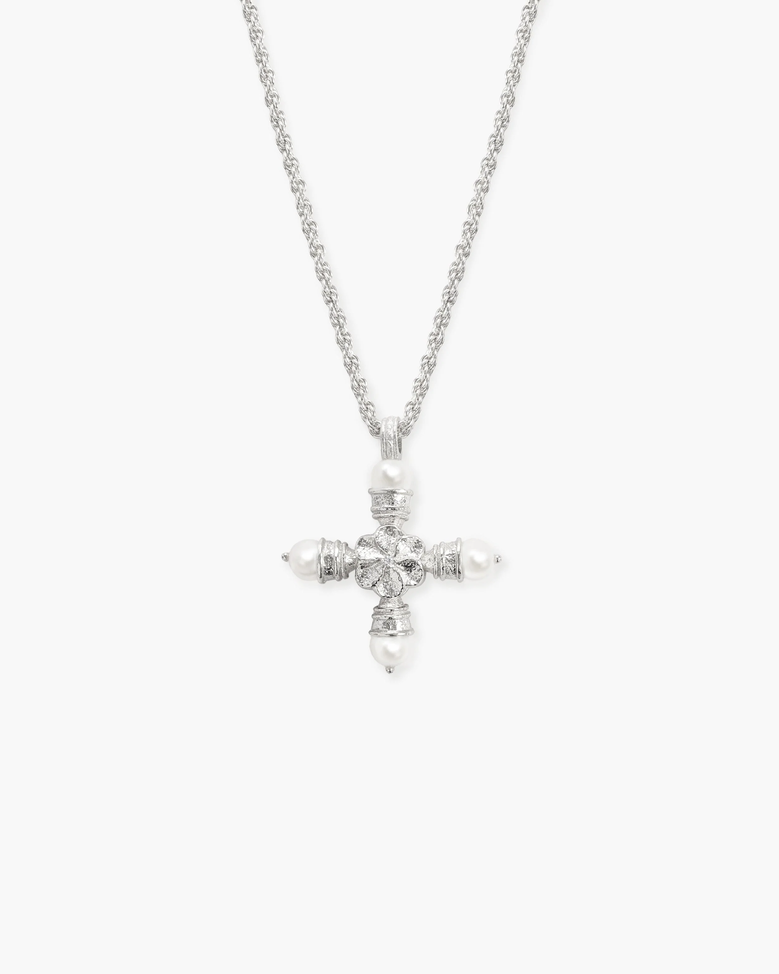Florence Pearl Cross Necklace - Image 6
