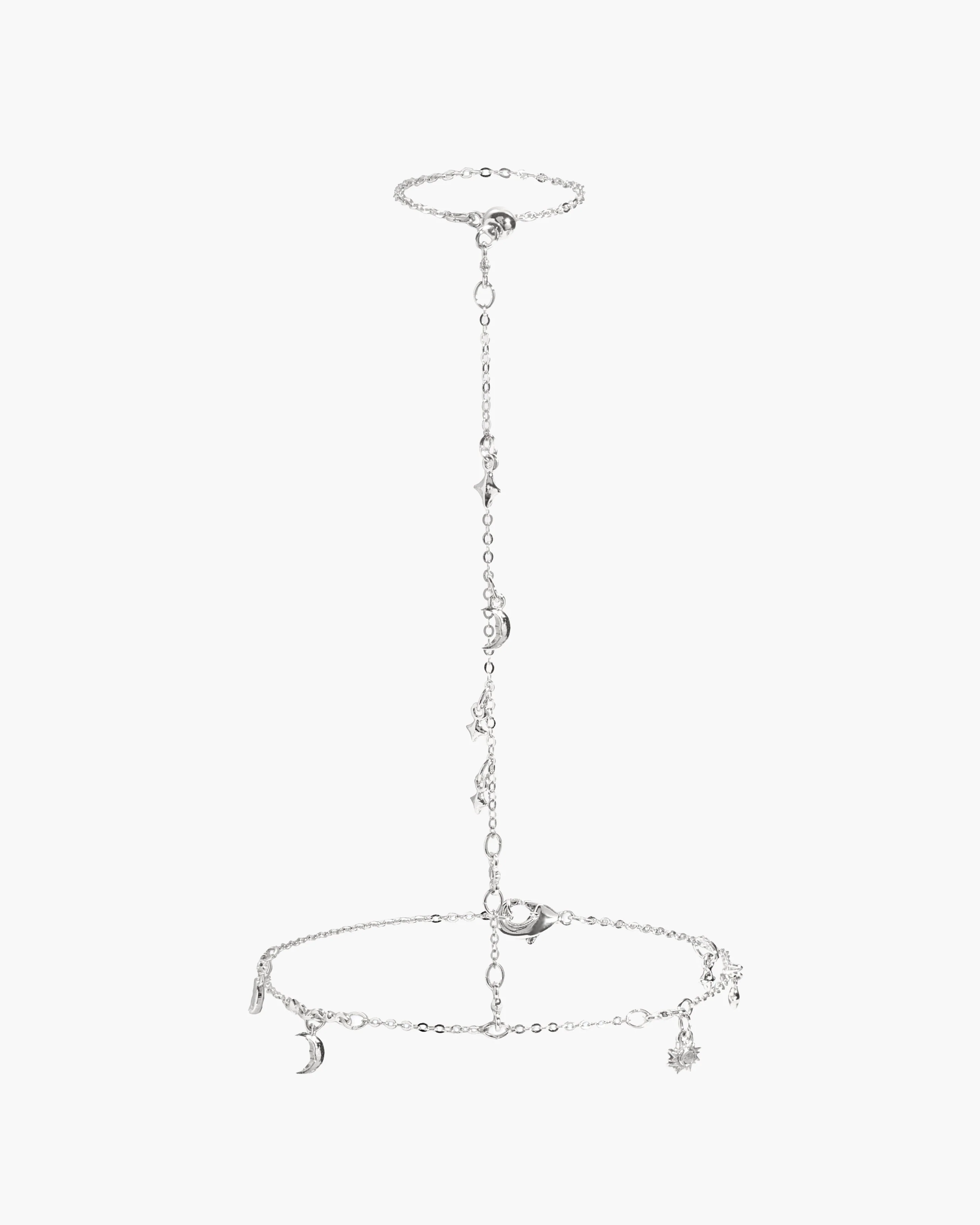 Lyra Hand Chain Bracelet in Silver