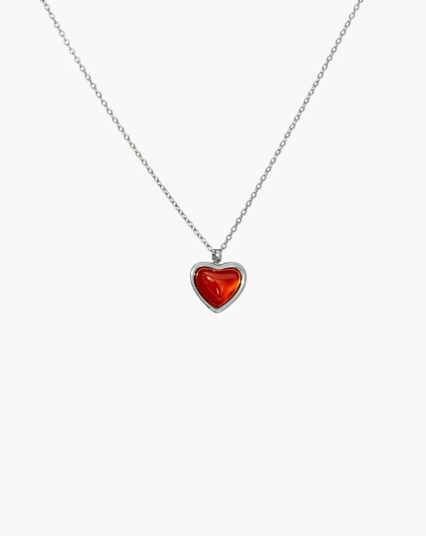 Carnelian Stone Heart Necklace - Image 7