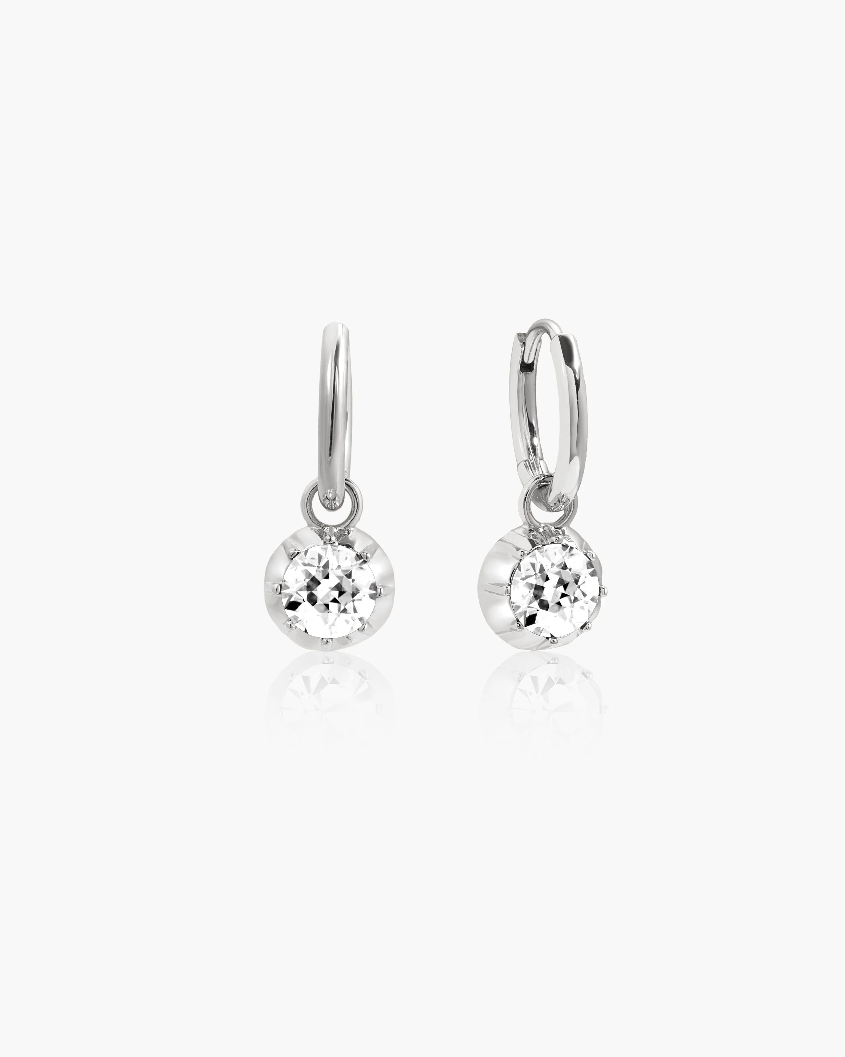 Georgian Detachable Hoop Earrings in Silver