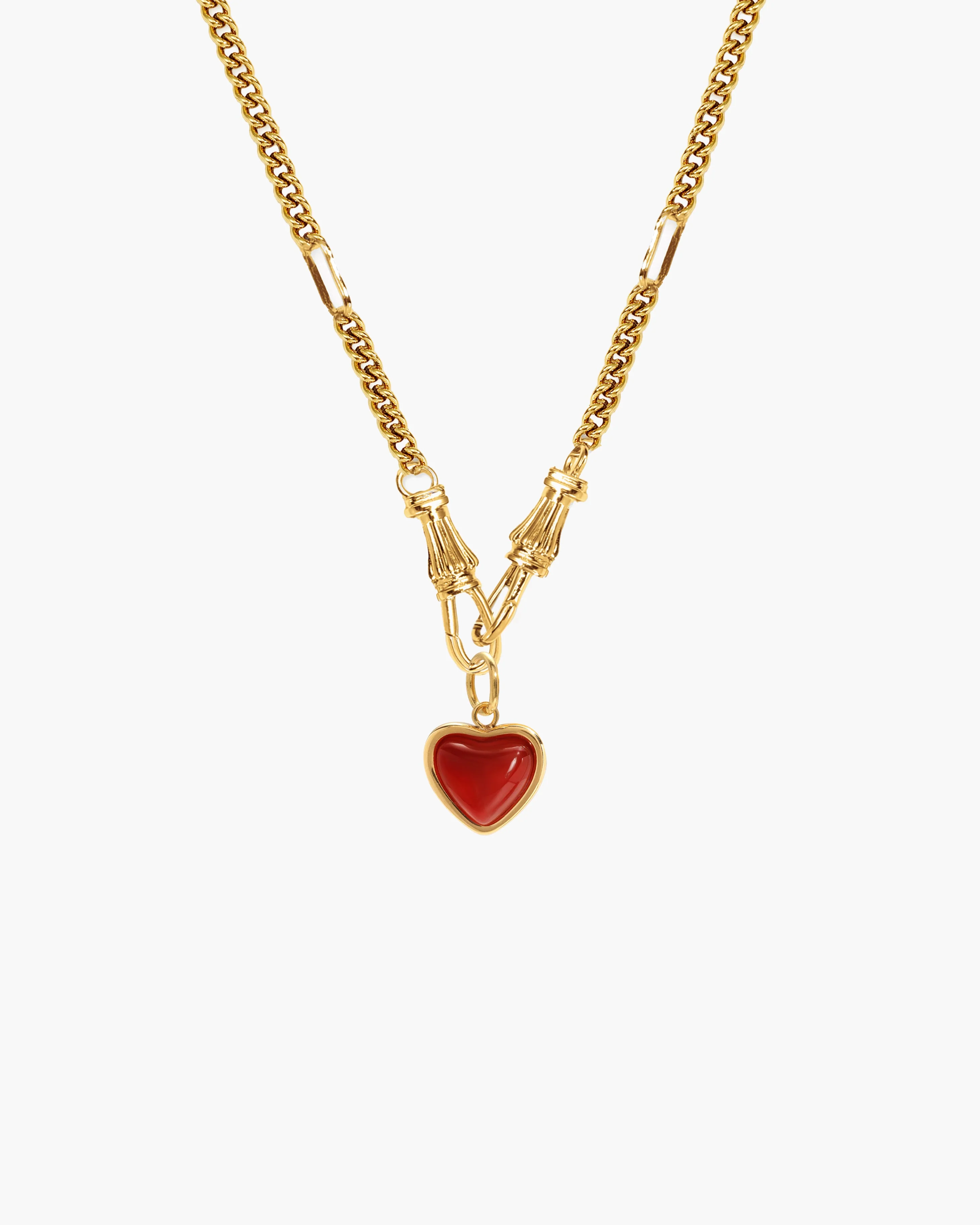 Deco Clasp Chain Necklace in Gold - Image 10