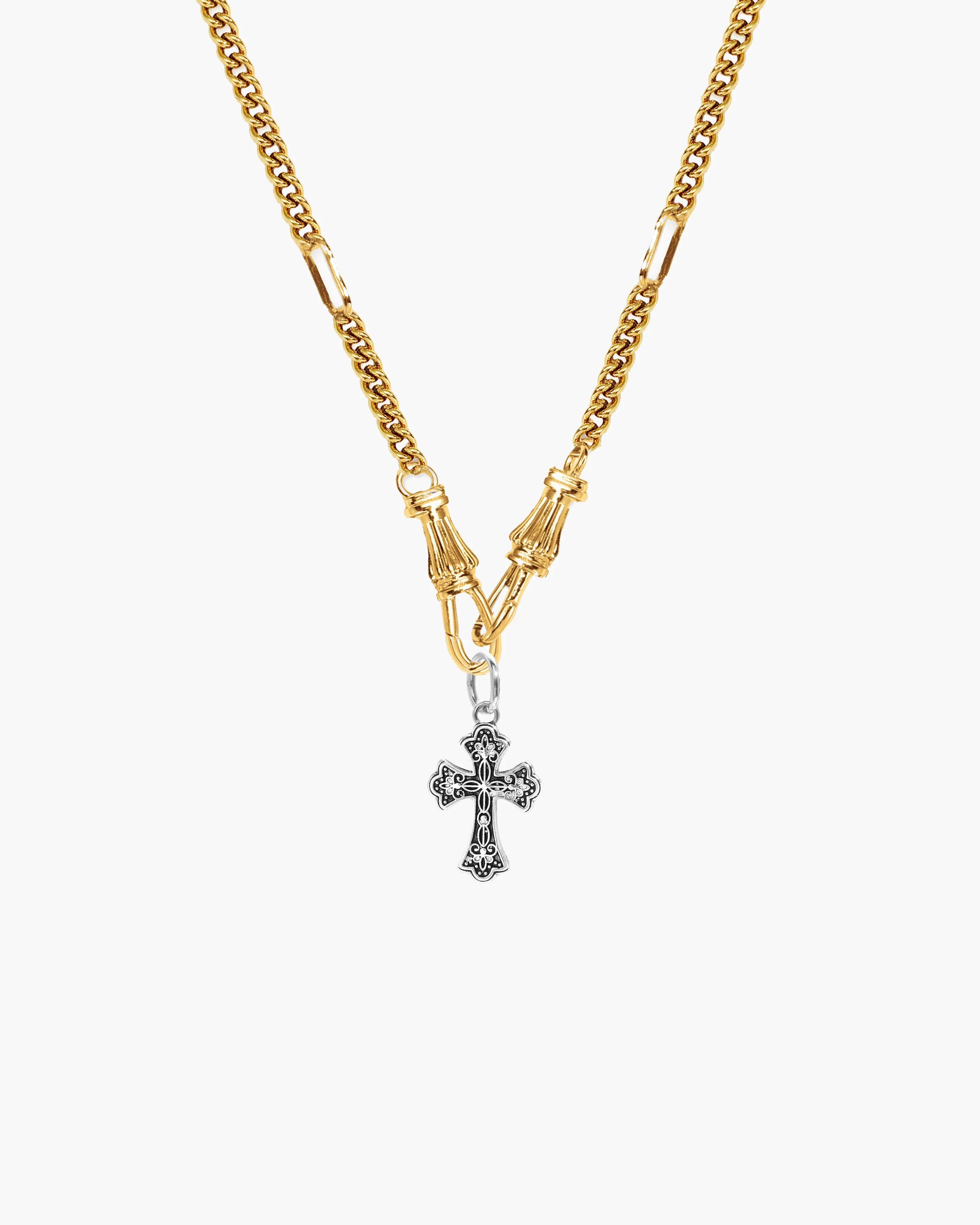 Deco Clasp Chain Necklace in Gold - Image 12