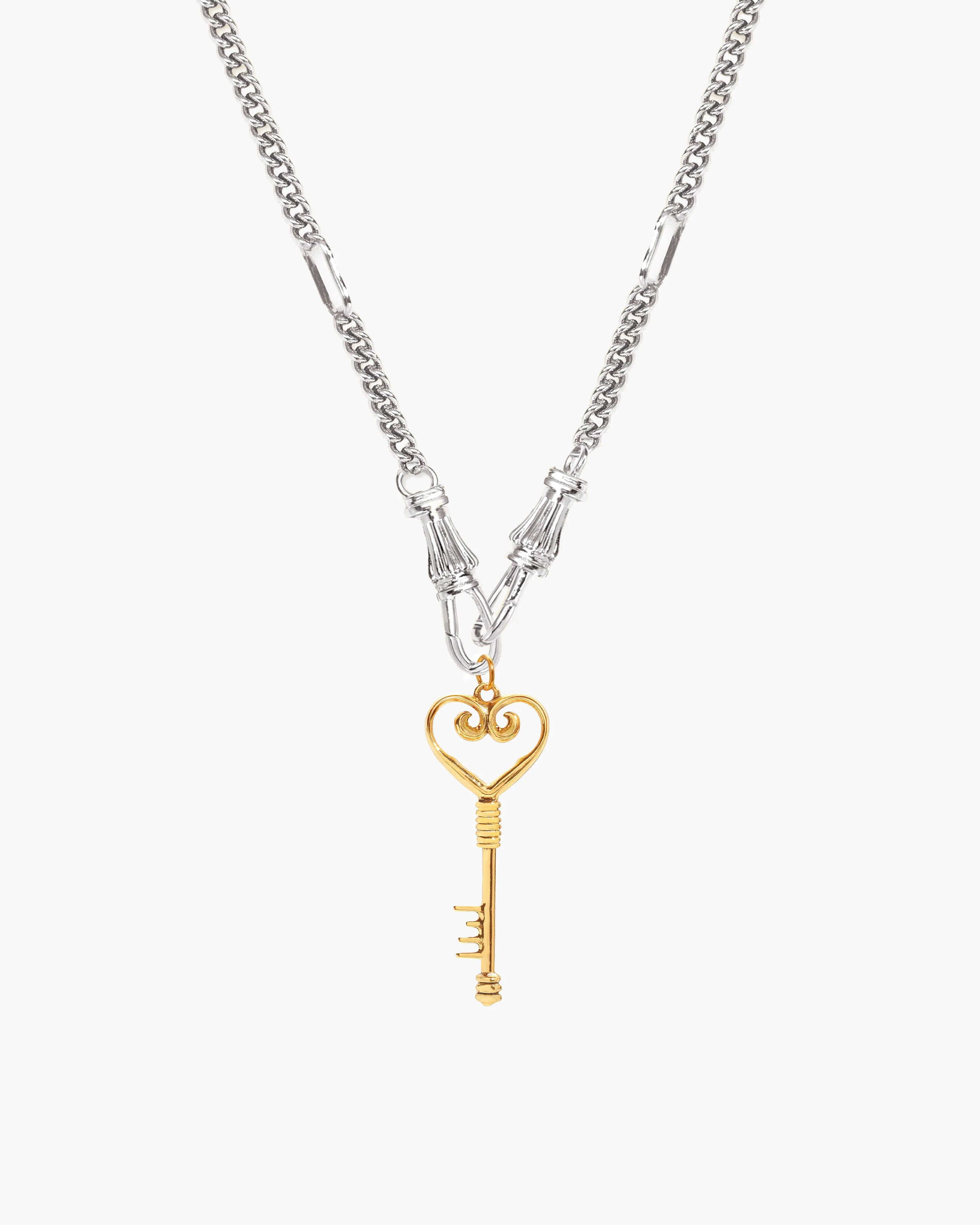 Deco Clasp Chain Necklace in Gold - Image 17