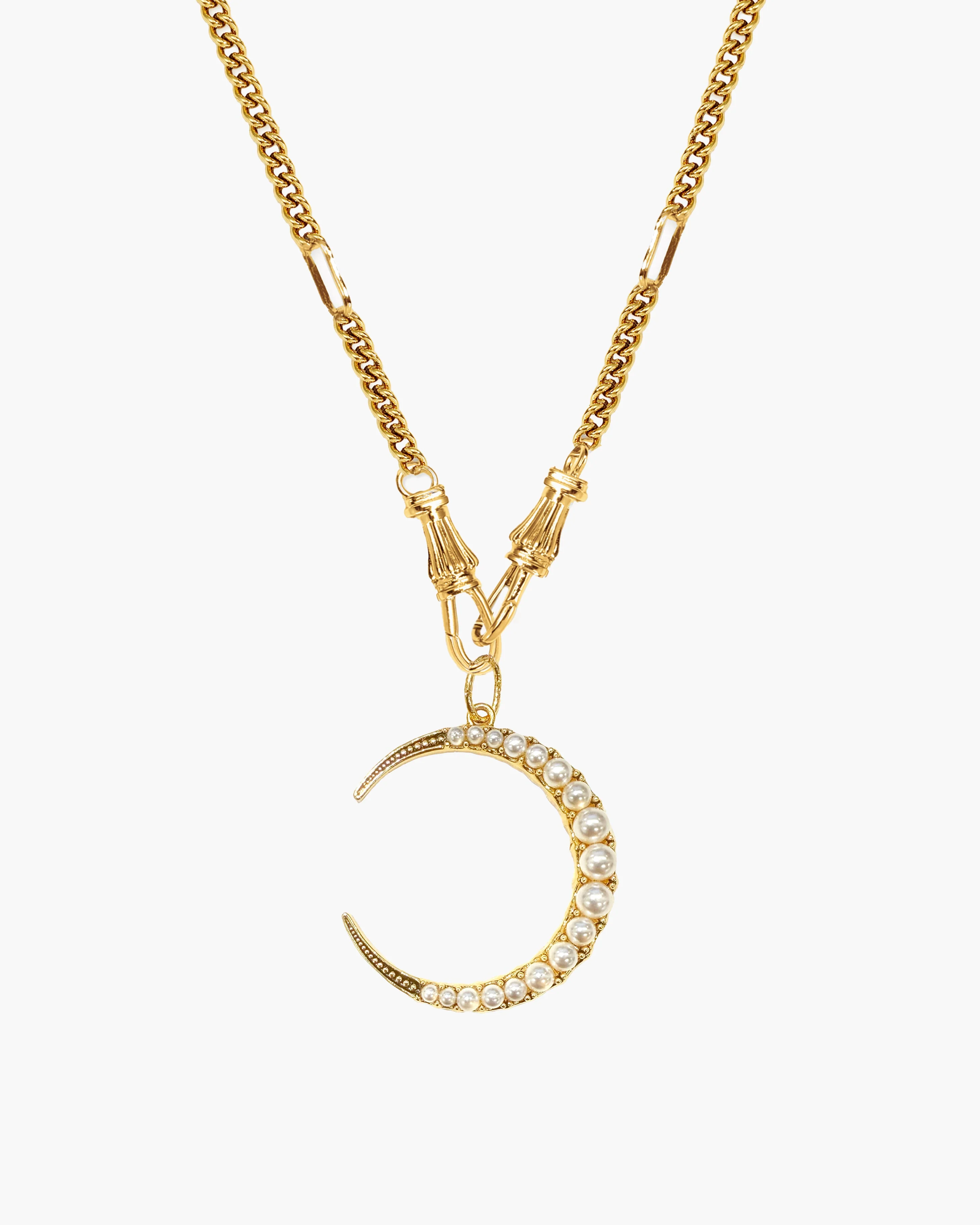 Deco Clasp Chain Necklace in Gold - Image 20