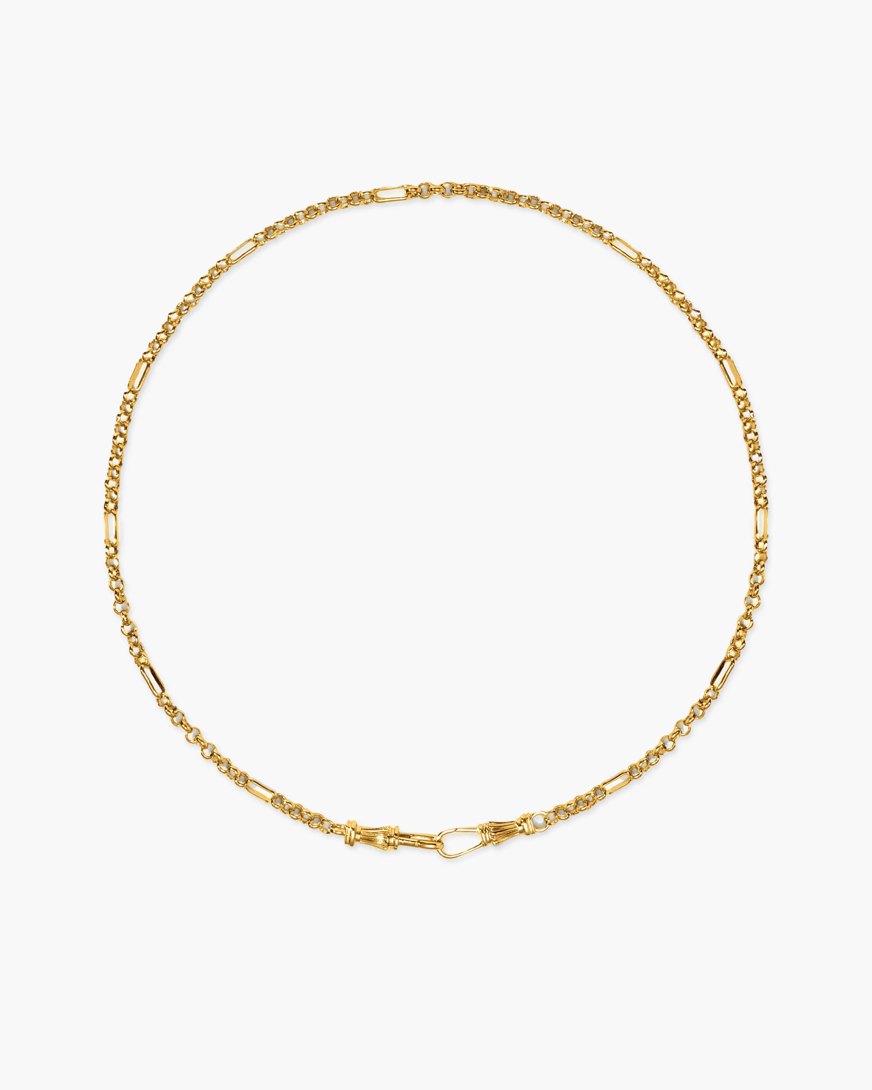 Deco Clasp Chain Necklace in Gold - Image 6