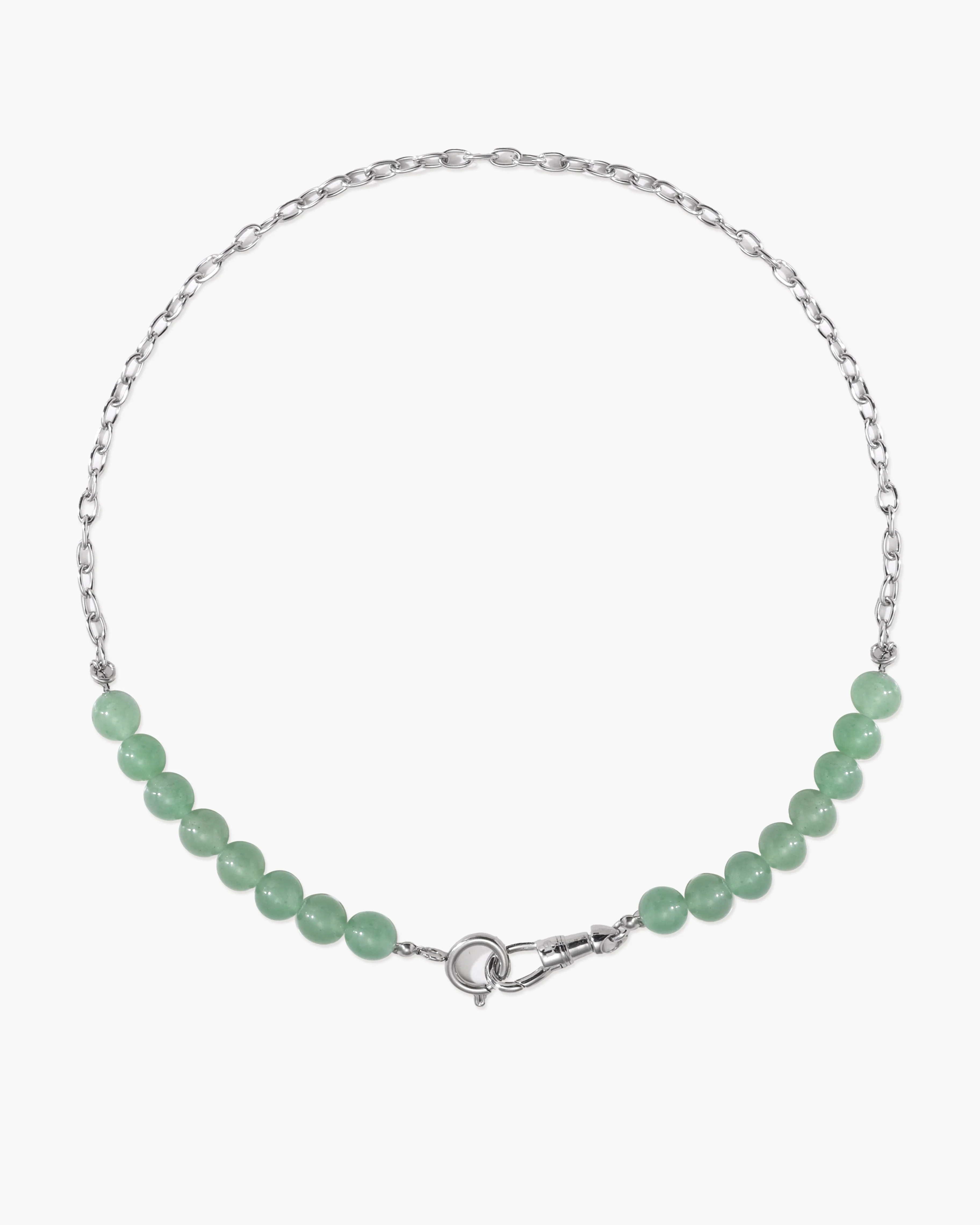 Clear Quartz Beaded Necklace with Charm Holder Clasp - Image 6