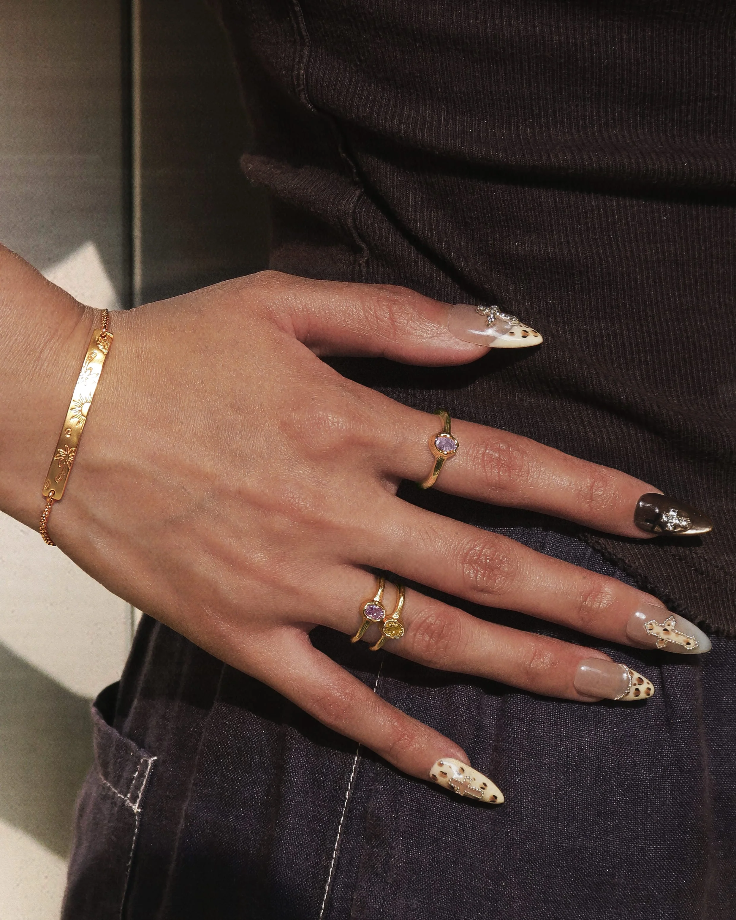 Birthstone Ring in Gold - February - Image 2