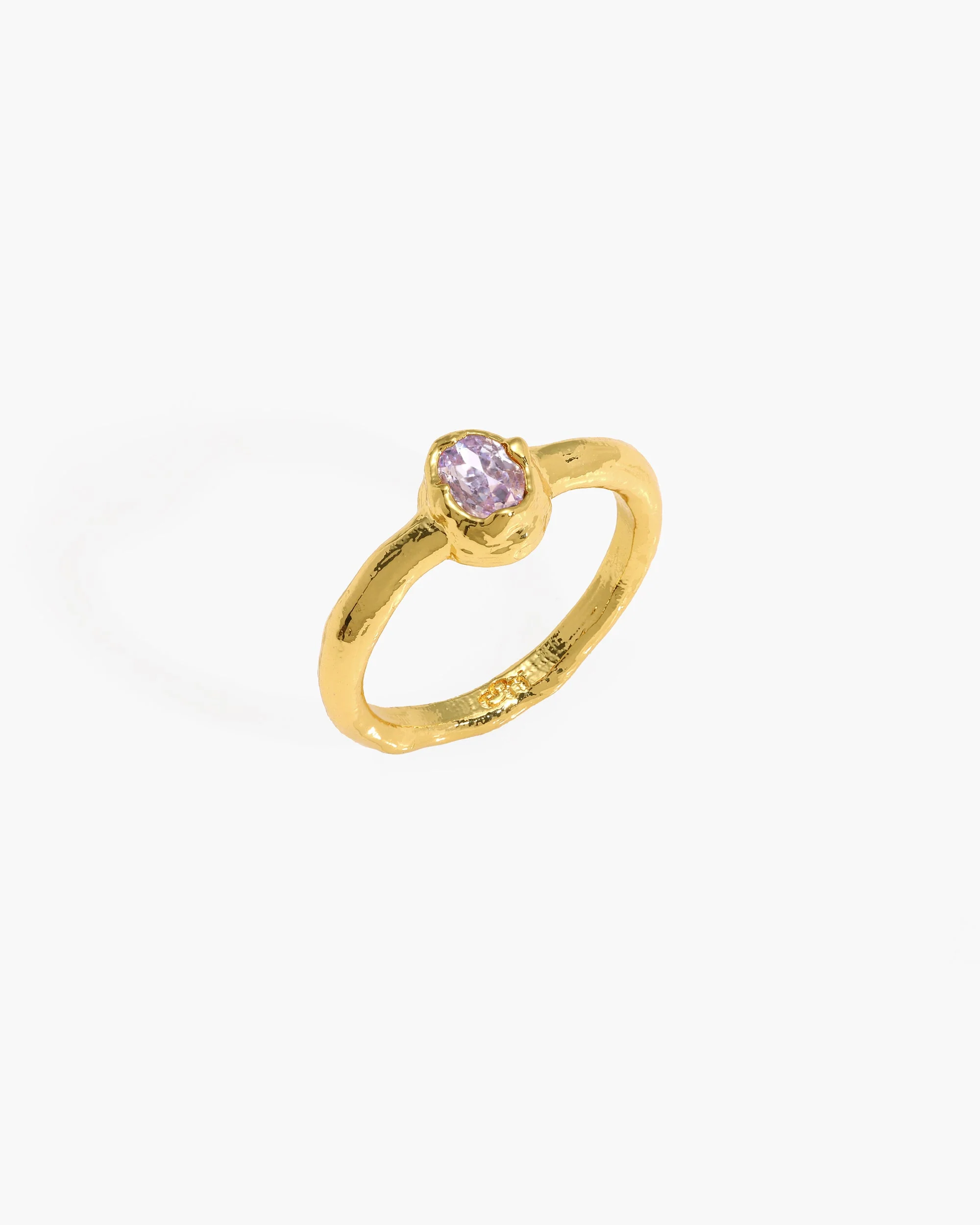 Birthstone Ring in Gold - February - Image 3