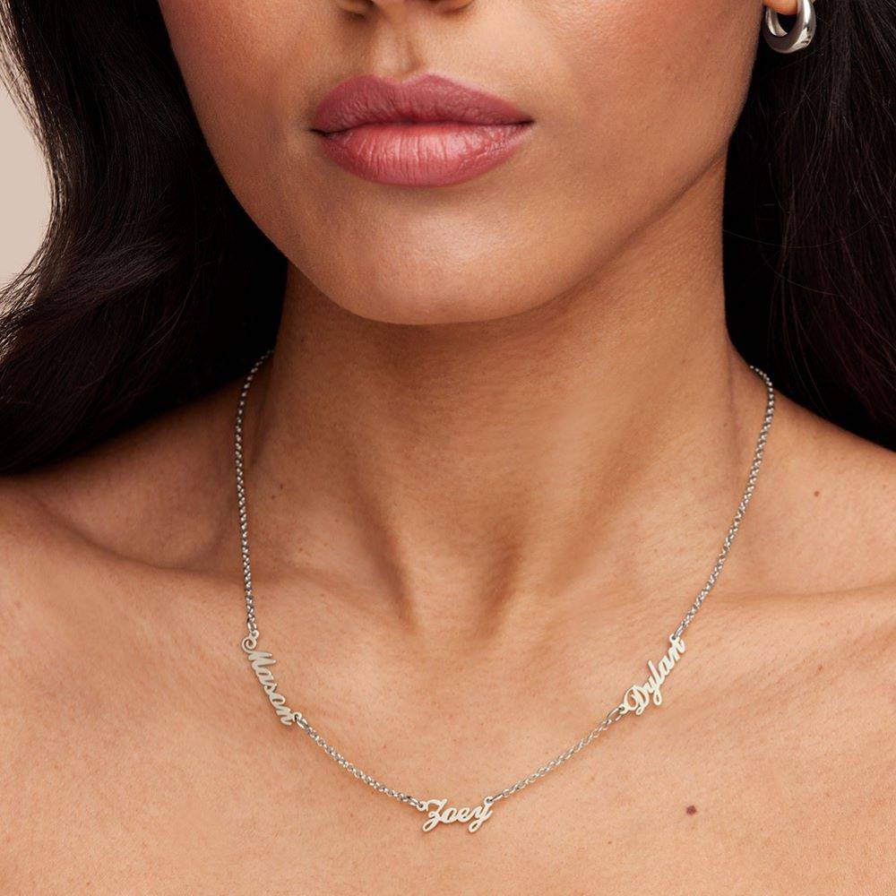 Heritage Multiple Name Necklace in Silver - Image 3