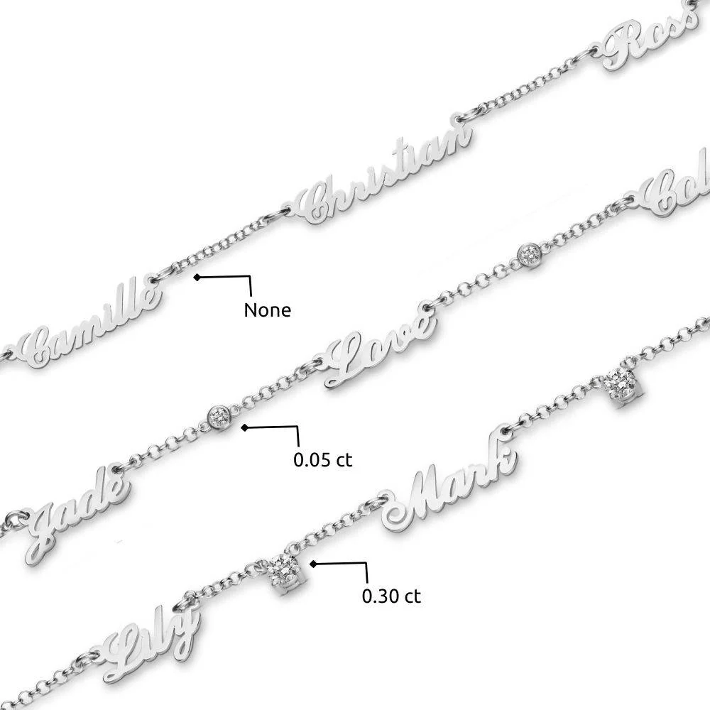 Heritage Multiple Name Necklace in Silver - Image 5