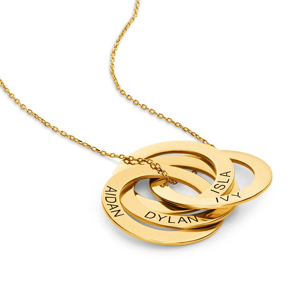 Russian Ring Necklace with 4 Rings in Gold Plating - Image 3