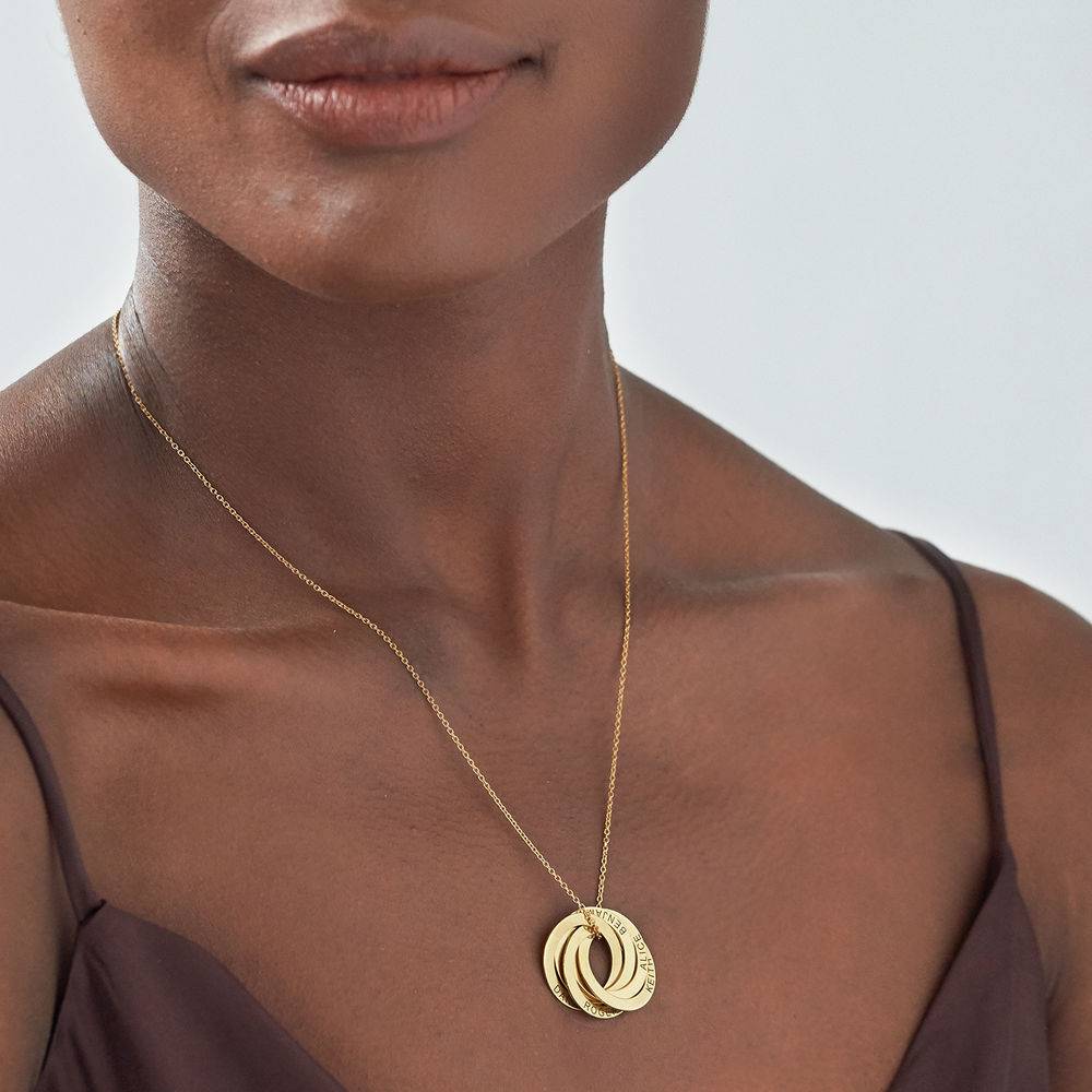 Russian Ring Necklace with 5 Rings in Gold Plating - Image 2