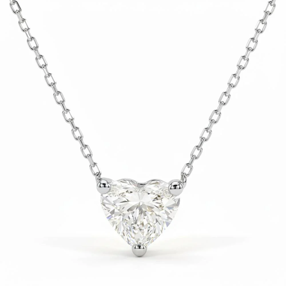 Eternal Heart Diamond Necklace with 1CT Diamond in Sterling Silver - Image 4