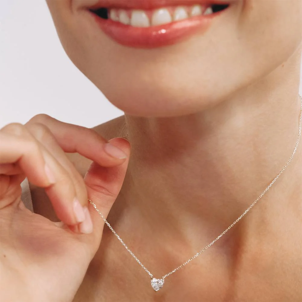 Eternal Heart Diamond Necklace with 1CT Diamond in Sterling Silver - Image 6