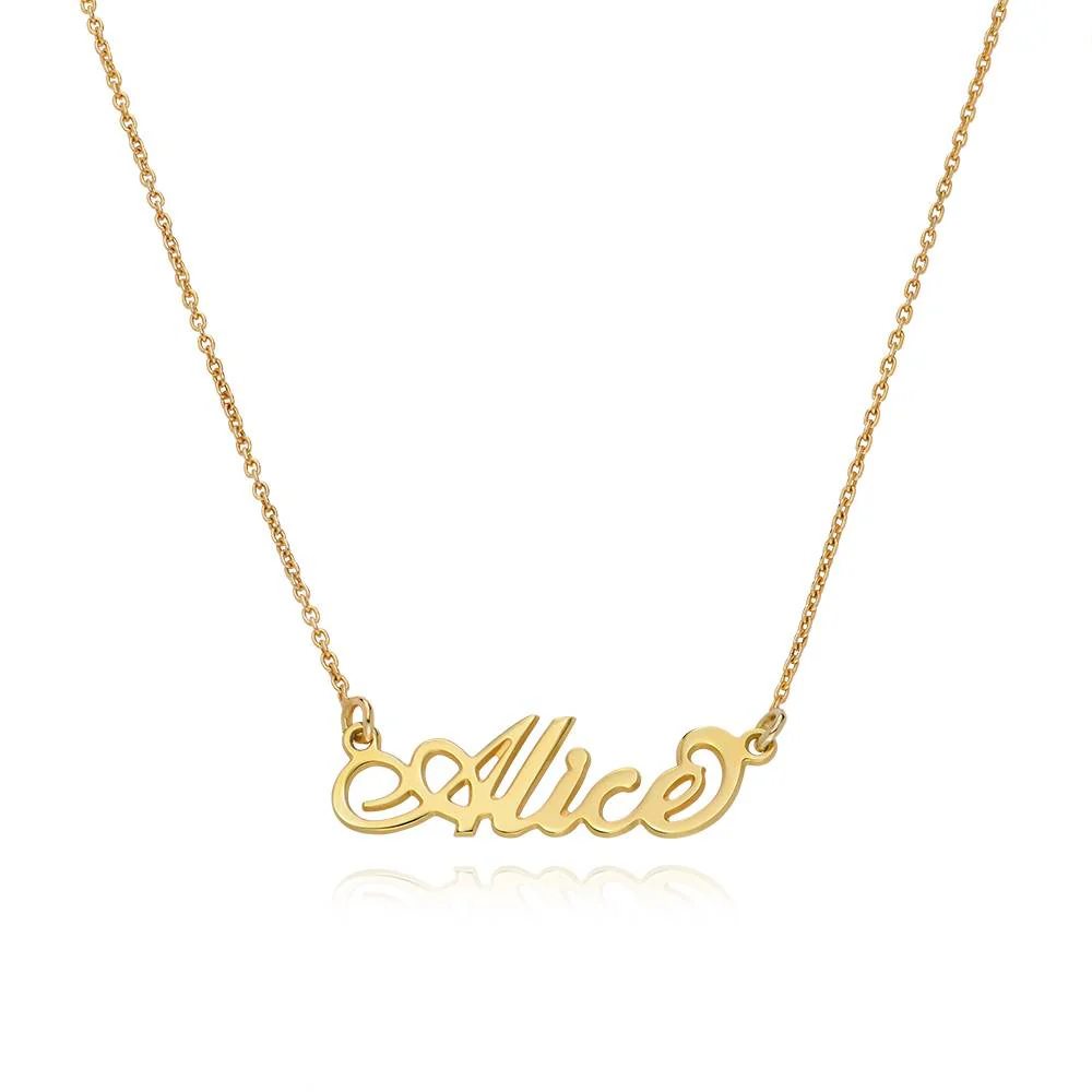 Small Carrie Name Necklace in Gold Plating