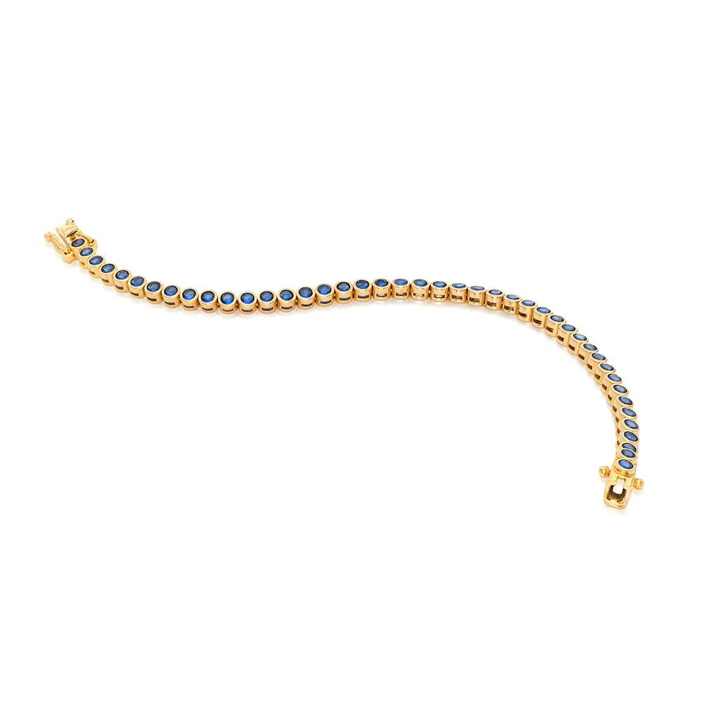 Endless Grace Tennis Bracelet in Vermeil with Round Blue Cubic Zirconia - Image 2