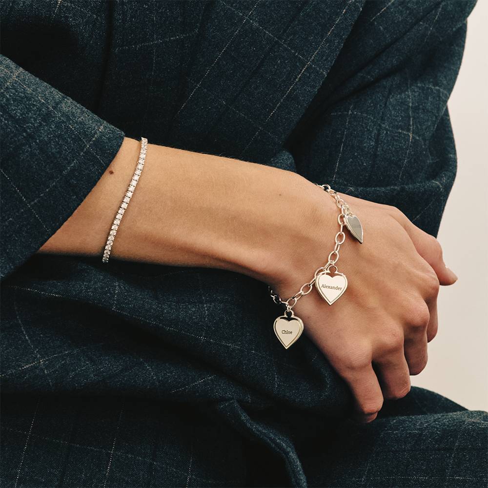 Heart-to-Heart Engravable Bracelet in Sterling Silver - Image 5