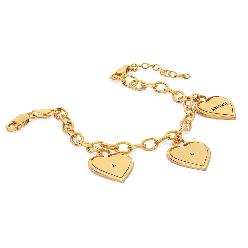 Heart-to-Heart Engravable Bracelet in Gold Plating - Image 4