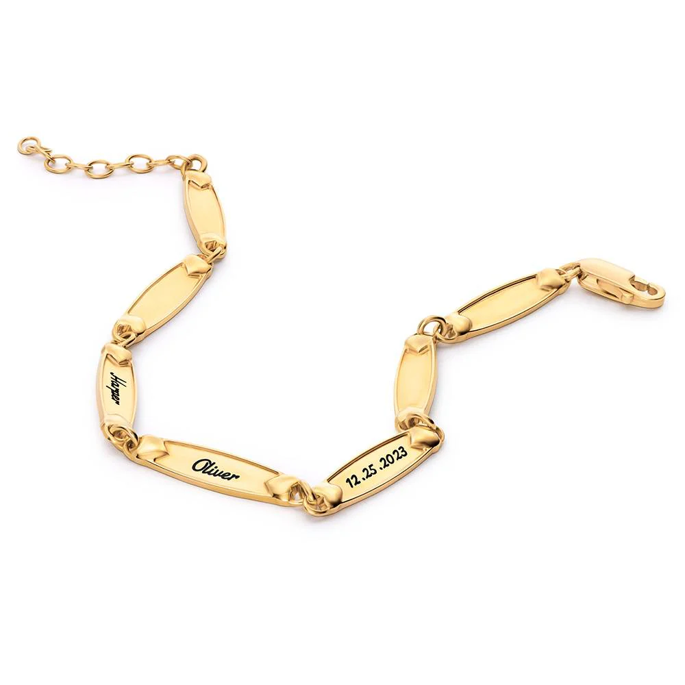 Link to My Heart Name Bracelet in Gold Plating - Image 4
