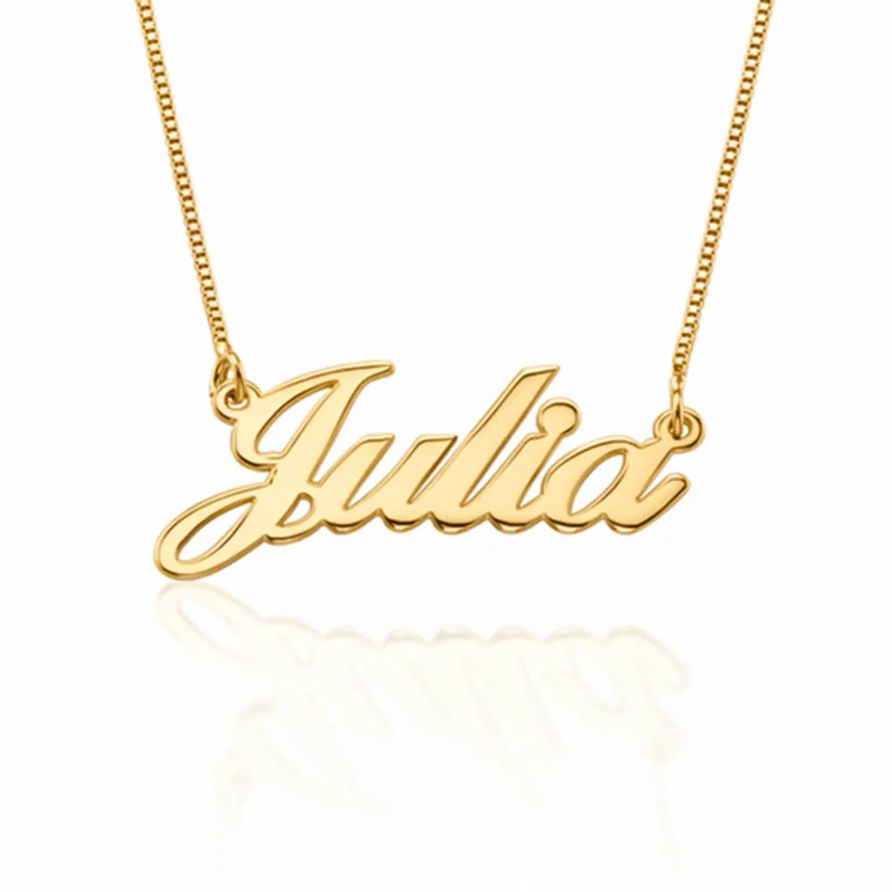Hollywood Small Name Necklace in Gold Plating