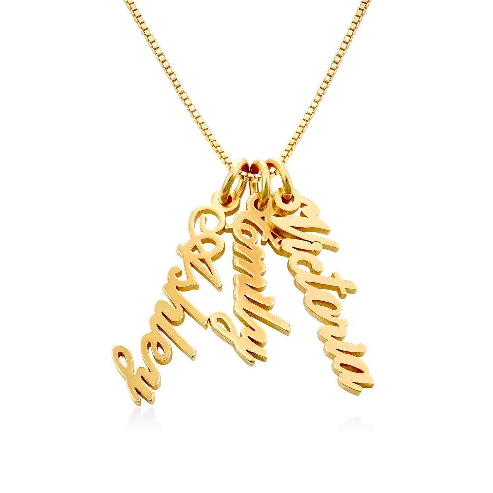 Vertical Name Pendant Necklace in Gold Plating - Image 3
