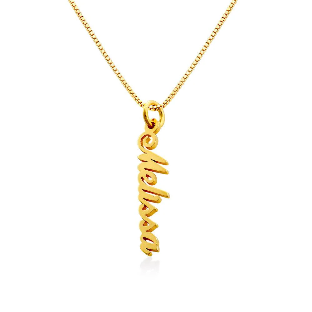 Vertical Name Pendant Necklace in Gold Plating - Image 4