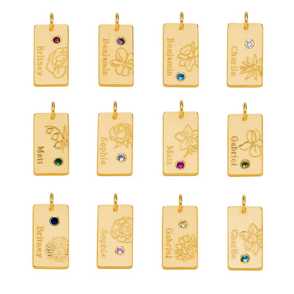 Blossom Birth Flower & Stone Necklace in Gold Plating - Image 3