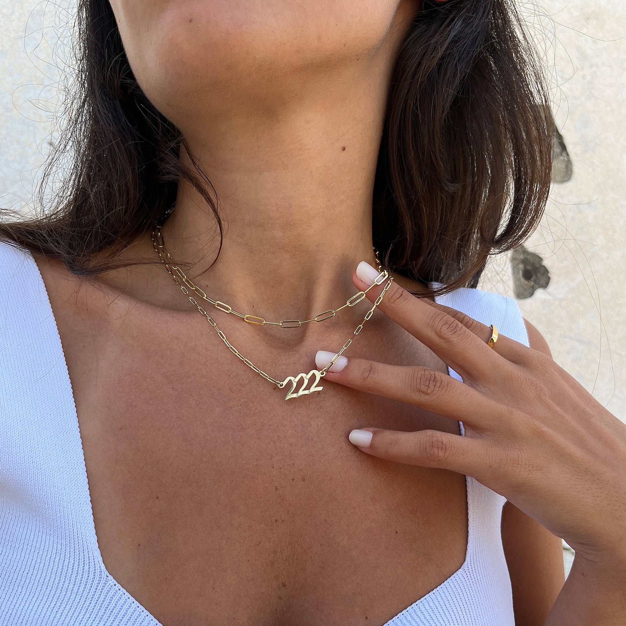 Angel Number Necklace in Gold Plating - Image 2
