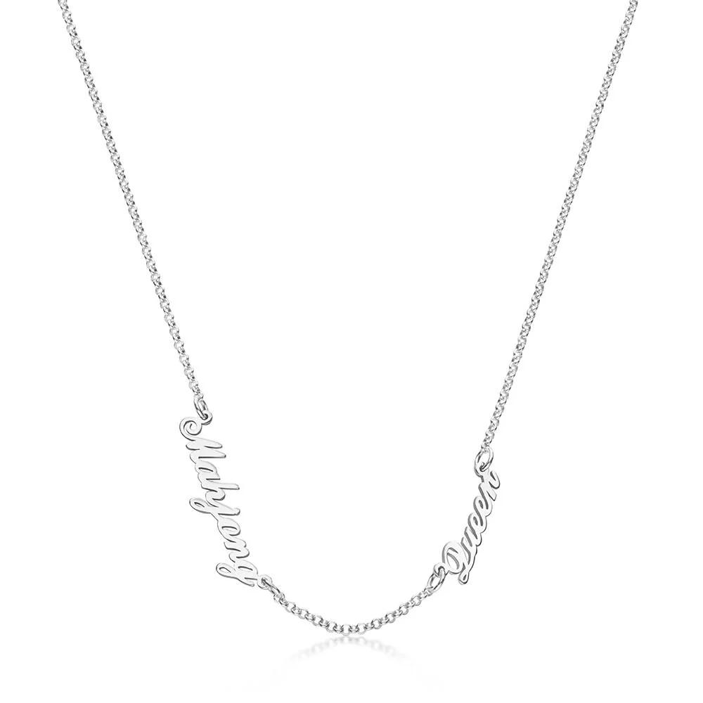 Mahjong Queen Name Necklace in Silver