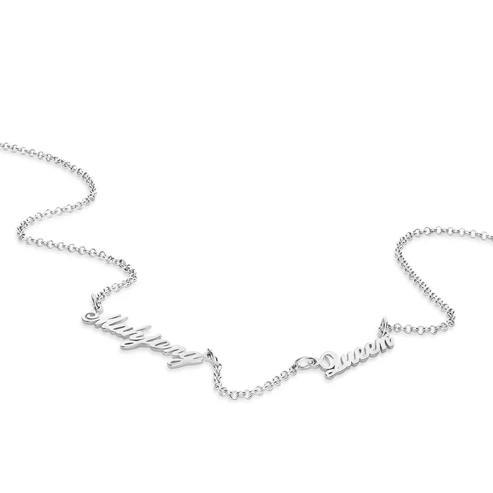 Mahjong Queen Name Necklace in Silver - Image 2