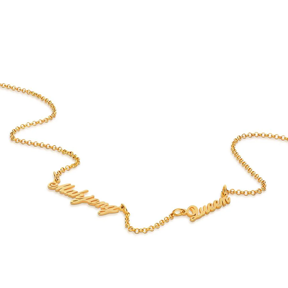 Mahjong Queen Name Necklace in Gold Plating - Image 2