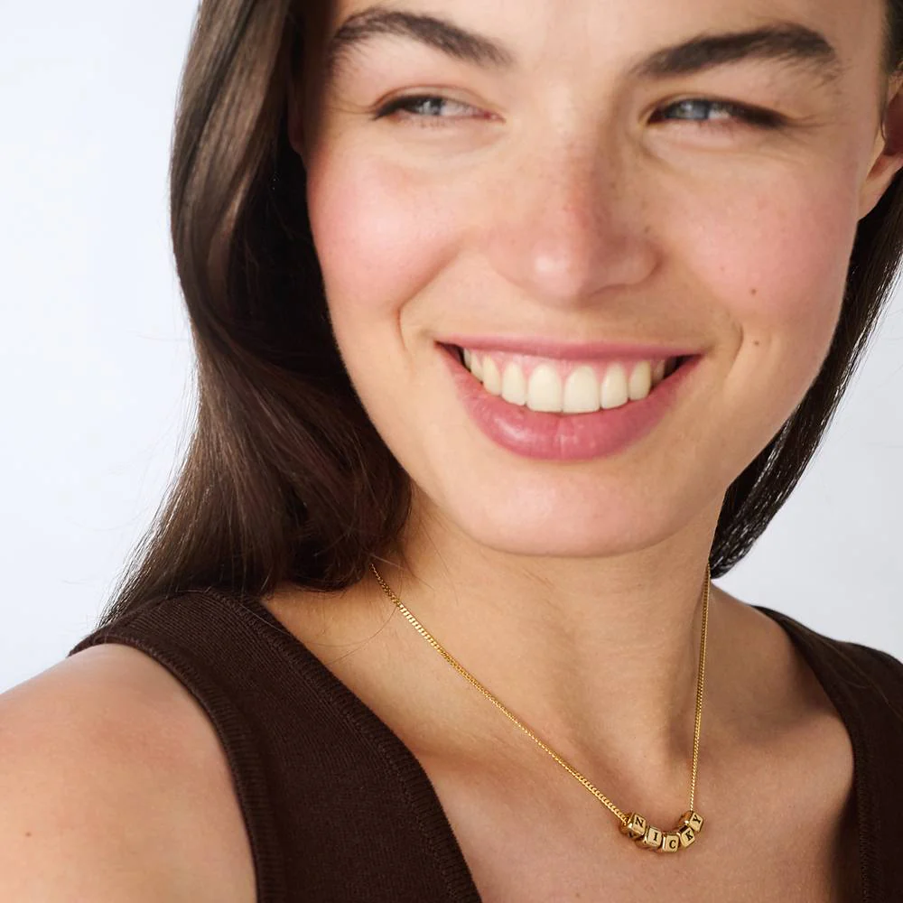 Little Loves Initial Cube Necklace in Gold Plating - Image 2
