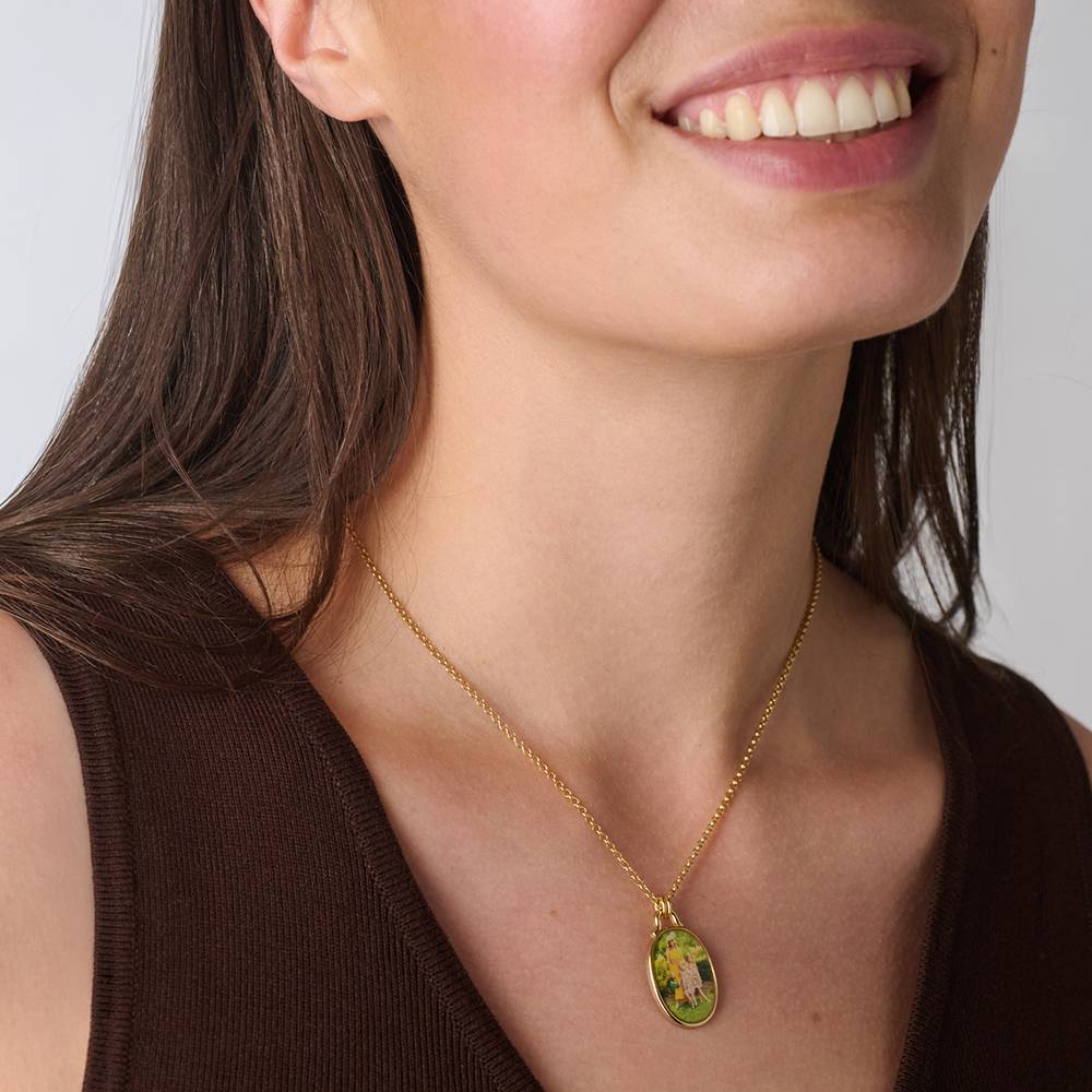 The Keepsake Oval Photo Necklace in Gold Plating - Image 4